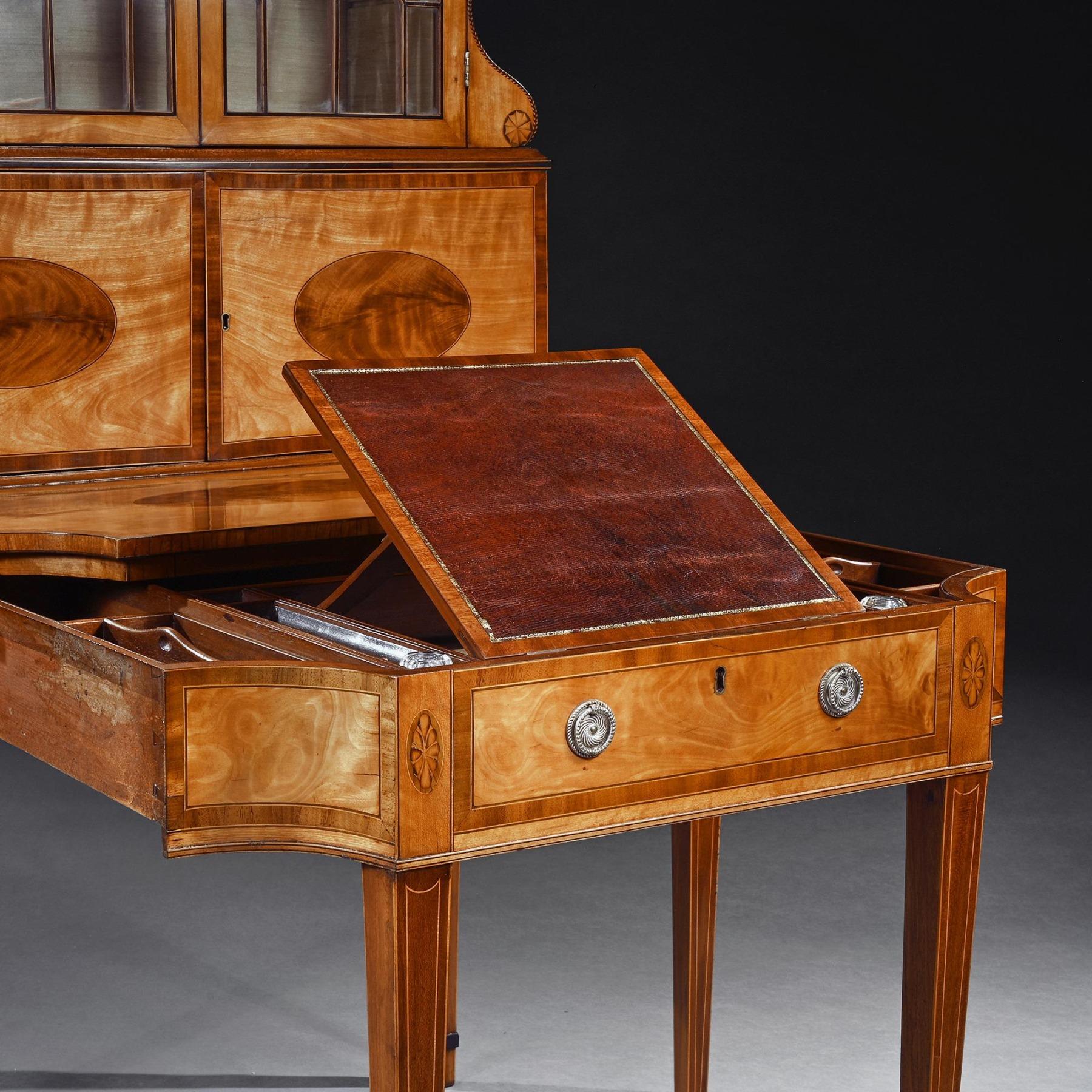  An Important 18th Century George Iii Satinwood and Sabicu Writing Cabinet For Sale 1