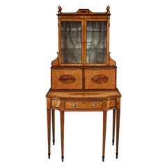 An Important 18th Century George Iii Satinwood and Sabicu Writing Cabinet