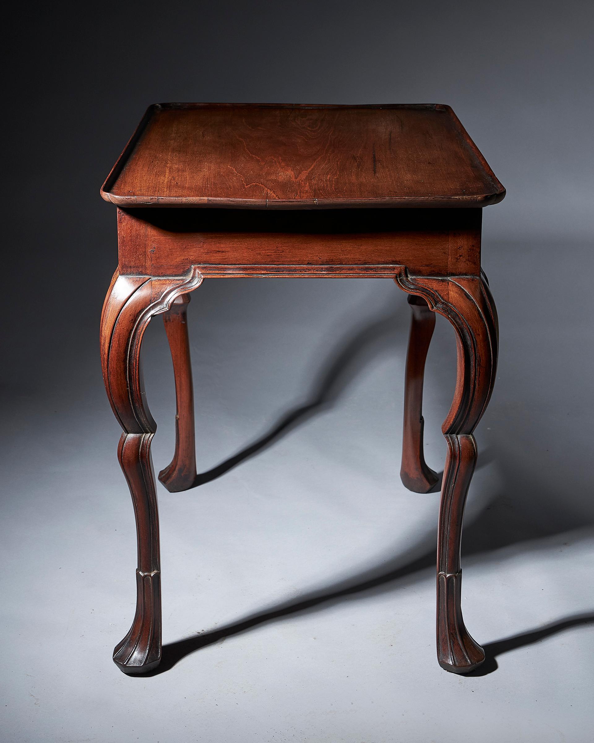 18th Century and Earlier Important 18th Century Mahogany Irish Silver or Tea Table, circa 1740-1760