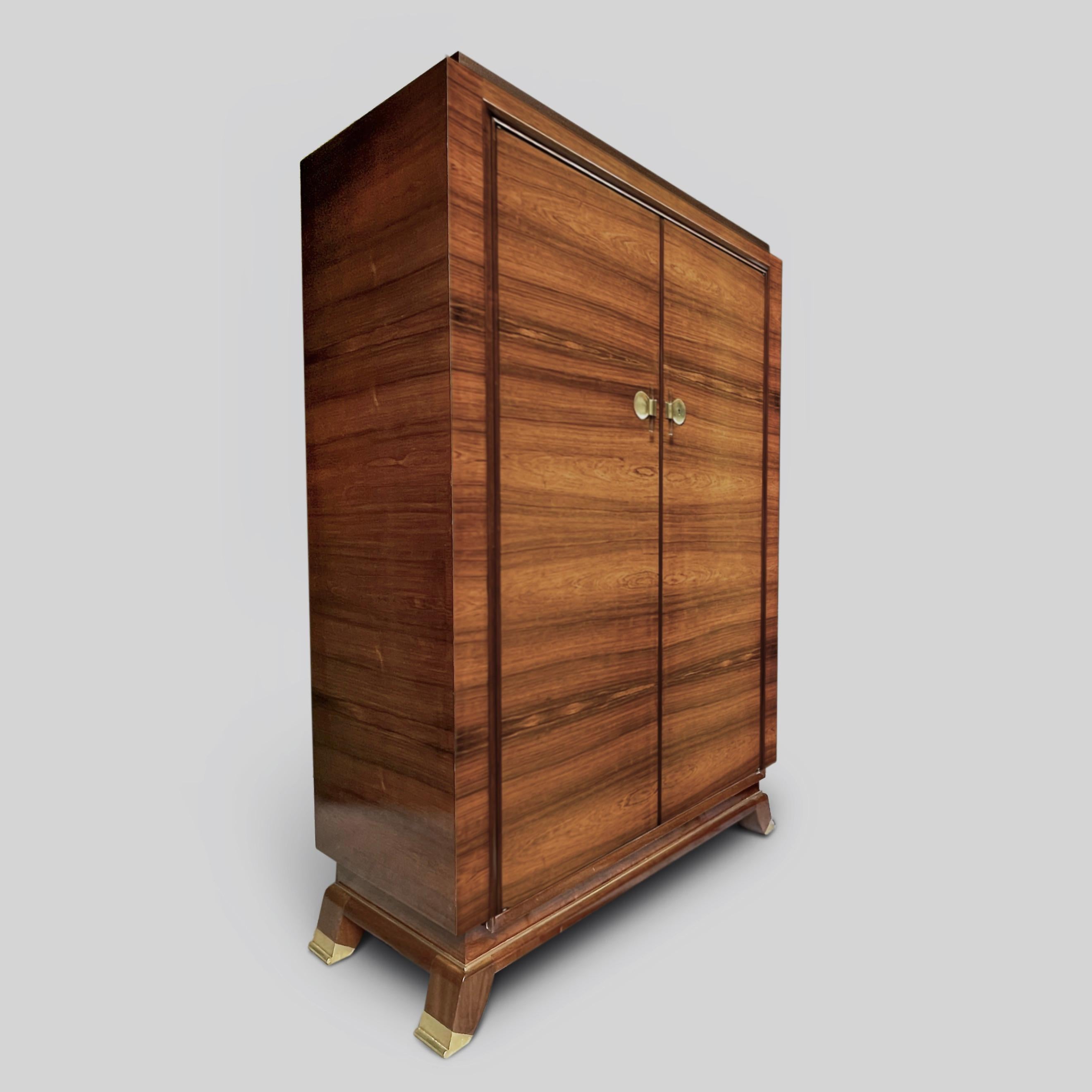 Satinwood An Important 1940s Signed Cabinet by Jules Leleu  For Sale