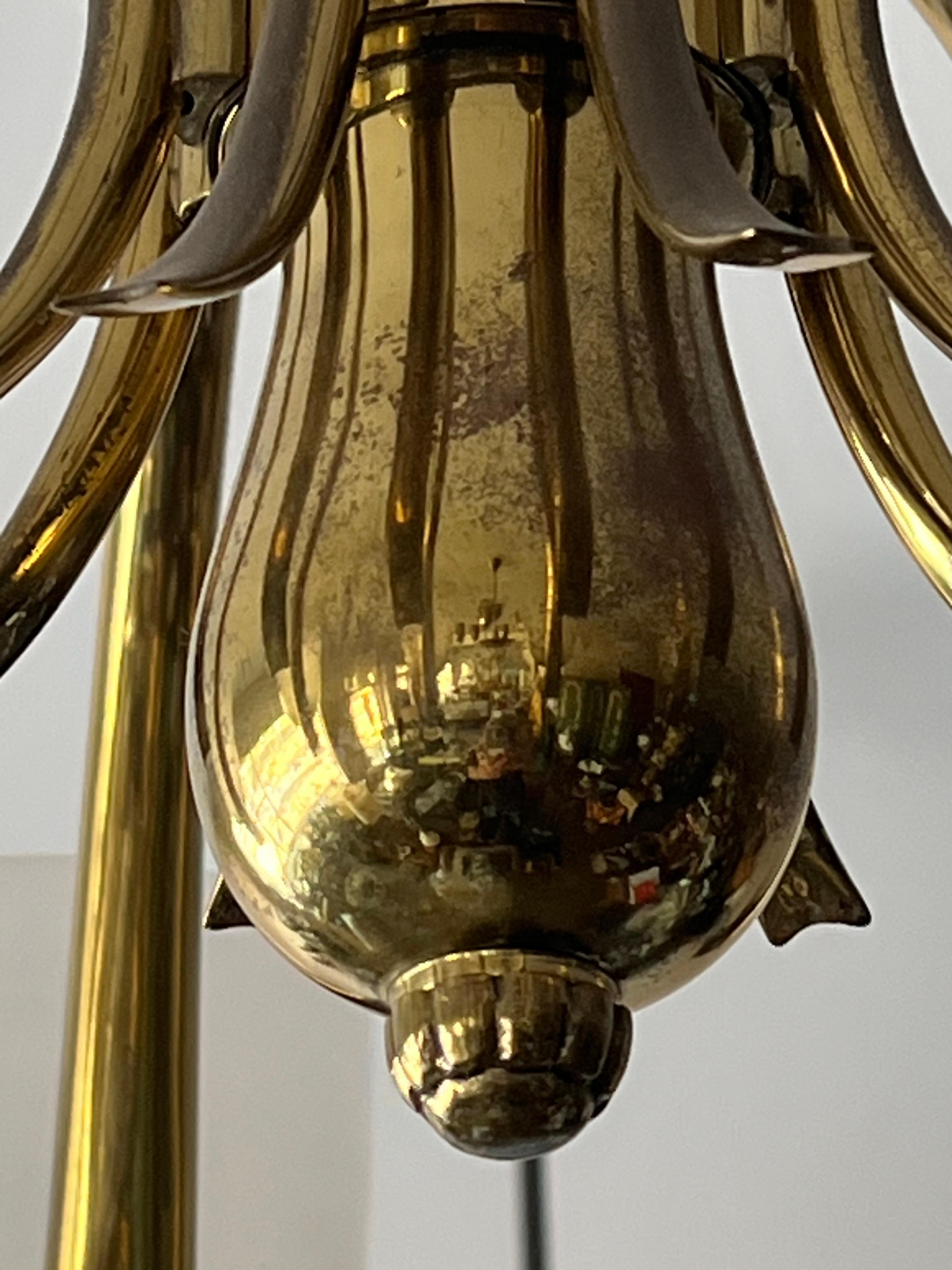 An Important And Rare Chandelier By Osvaldo Borsani ca' 1940's Brass For Sale 6