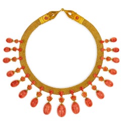 Important Archaeological Revival Coral and Gold Parure