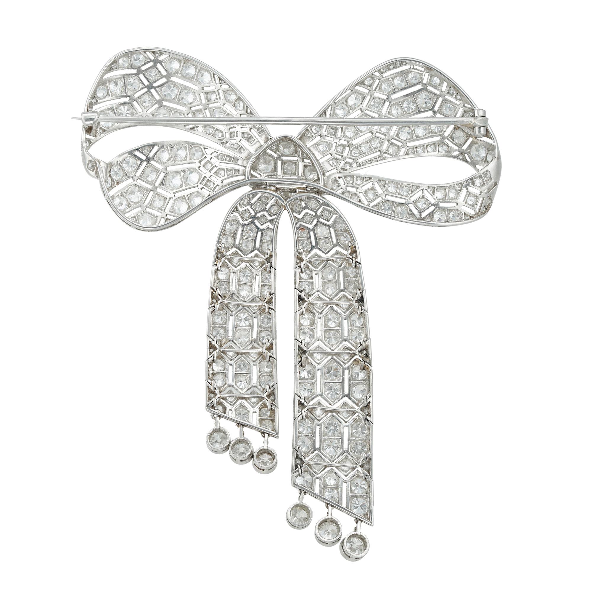 diamante bow brooch