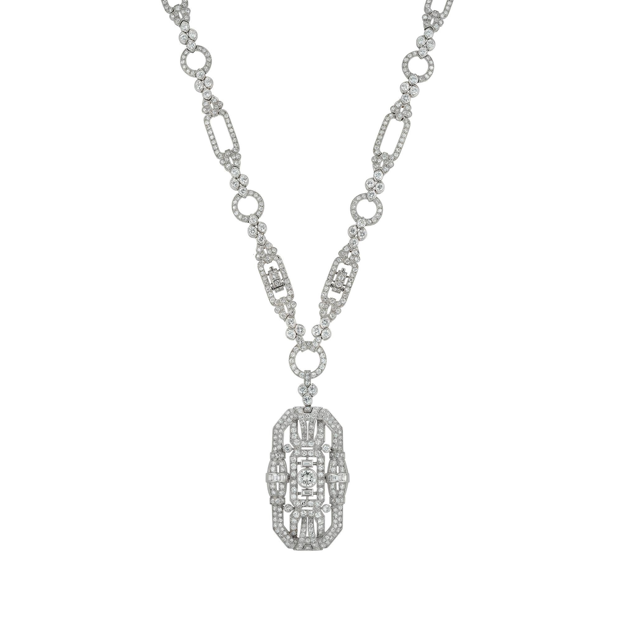 Important Art Deco Diamond-Set Sautoir Necklace In Excellent Condition In London, GB