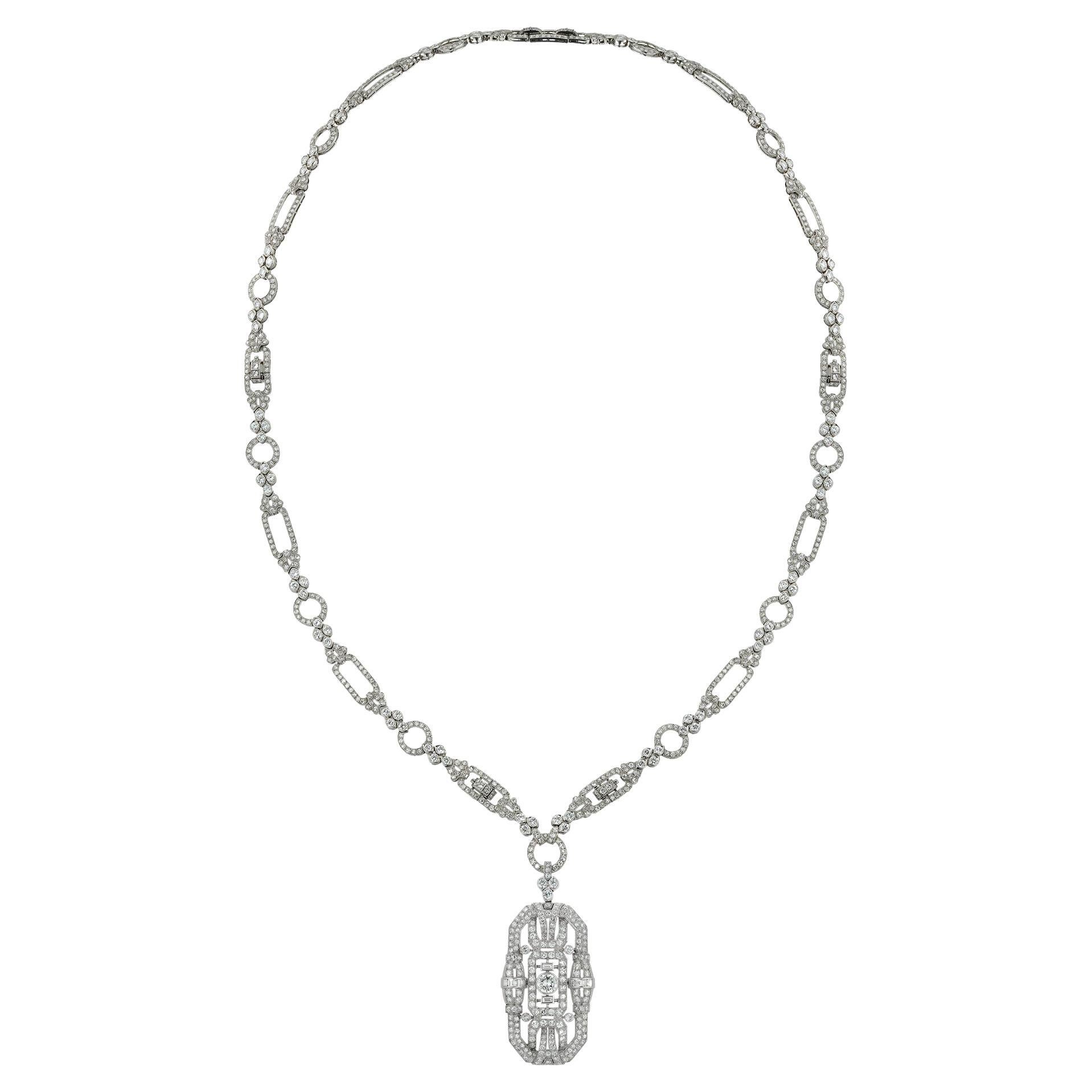 Important Art Deco Diamond-Set Sautoir Necklace