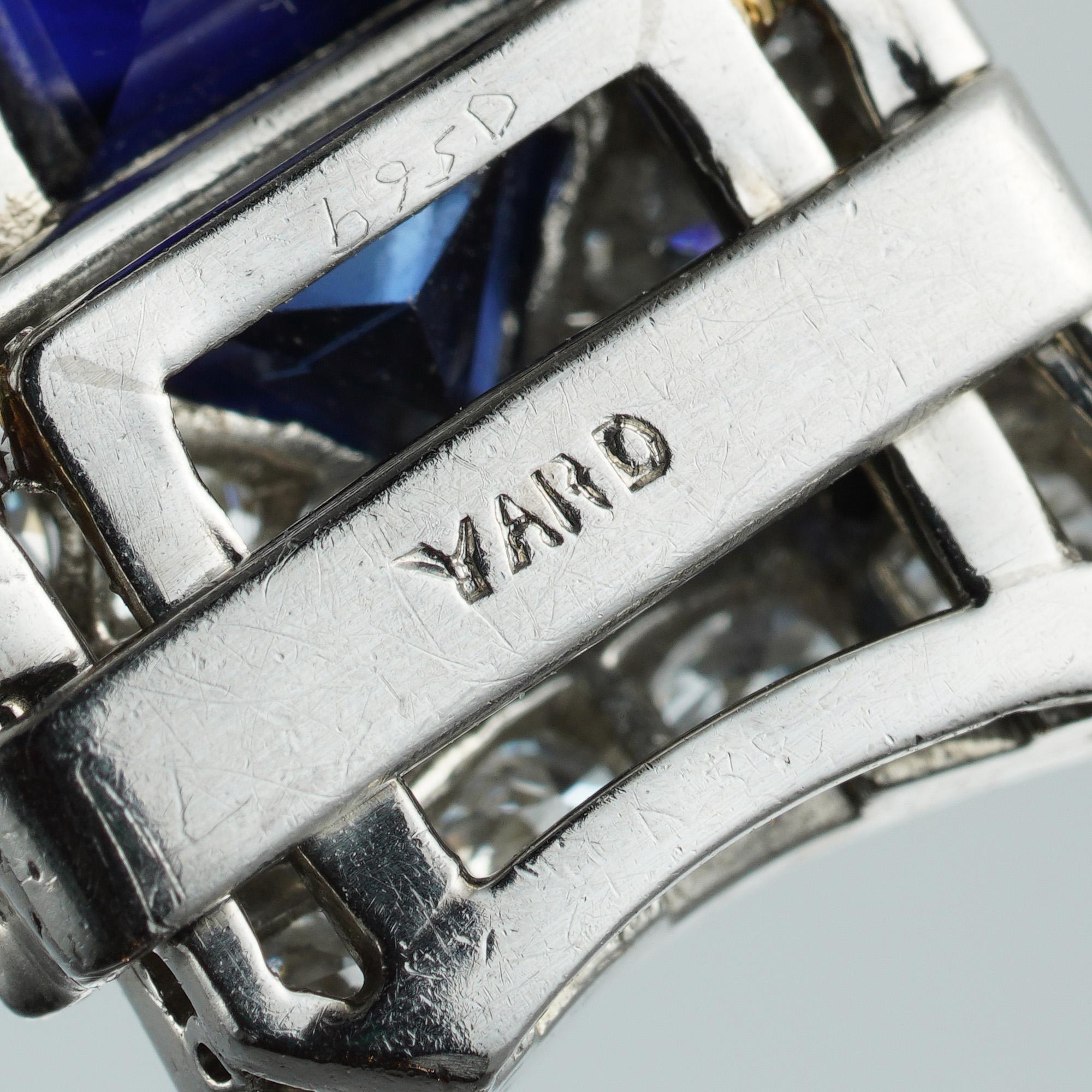 Art Deco Saphir- und Diamant-Armband von Yard (Carréeschliff) im Angebot