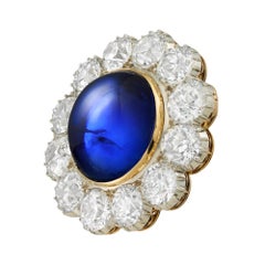 An important Burmese sapphire and diamond brooch