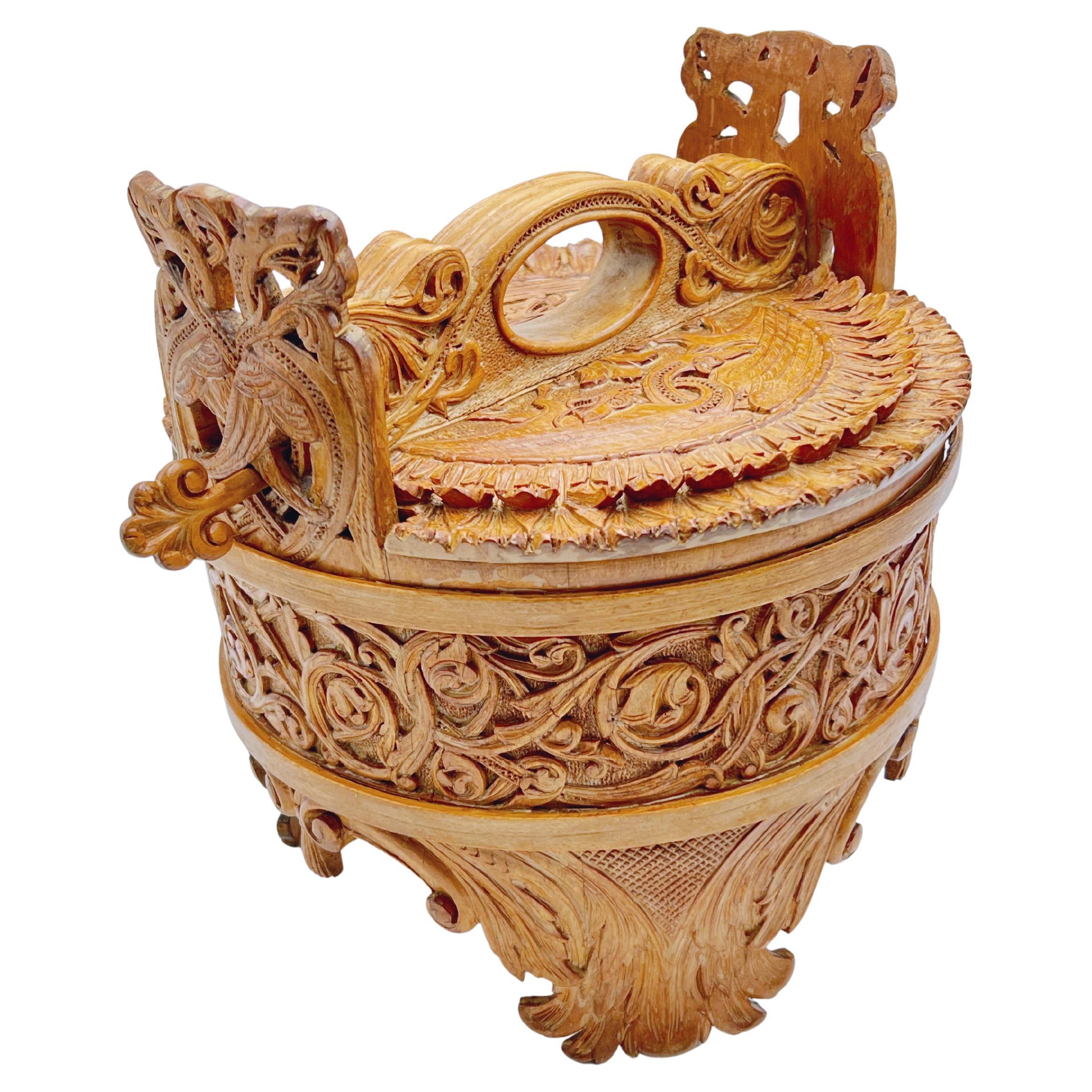 An Important Carved Pine Bucket by Lars Kinsarvik (1846-1925), Norway, c.1900