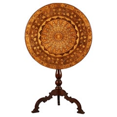 Important Early 19th Century Marquetry Table with Concealed Writing Desk
