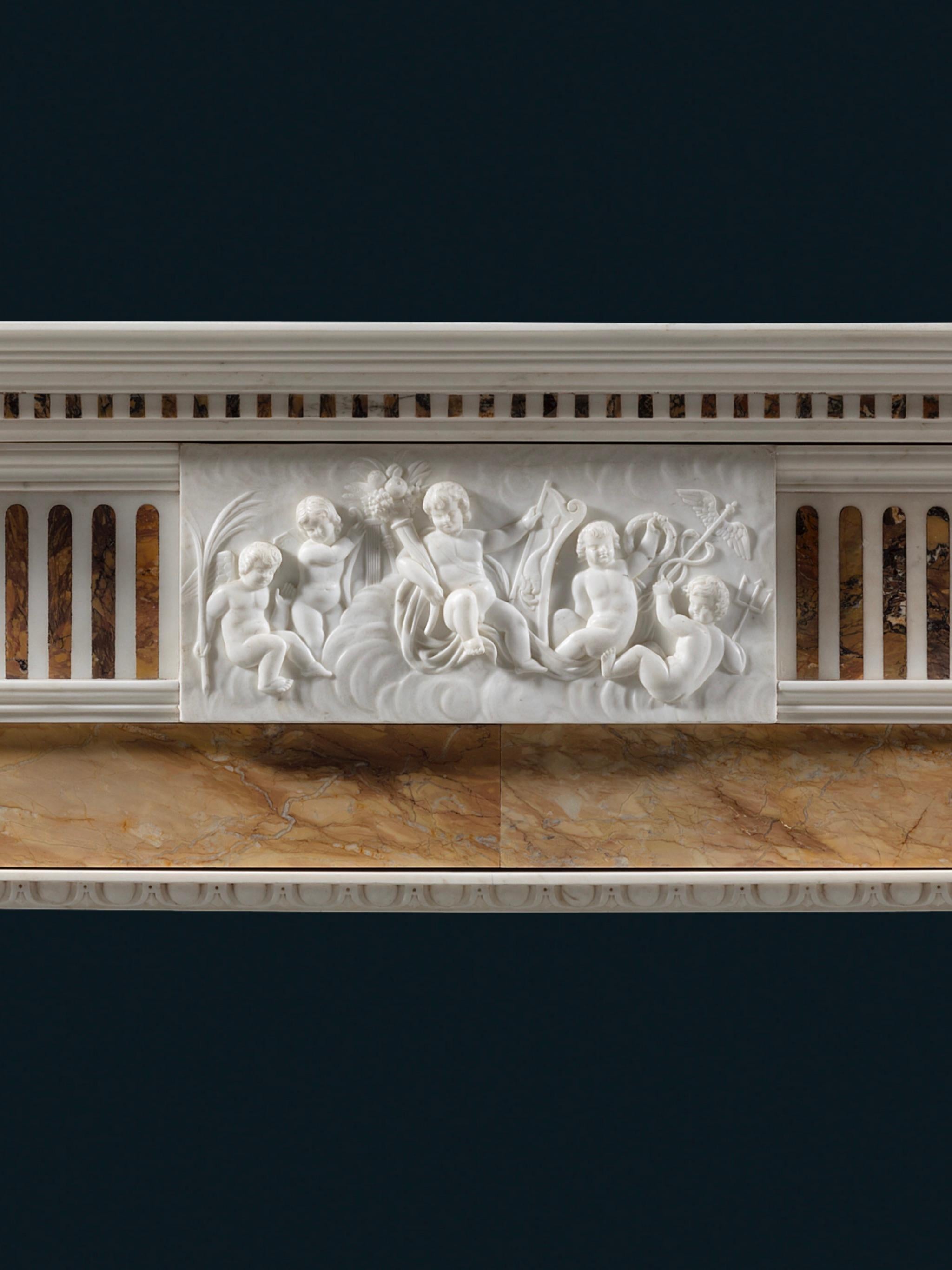 Adam Style An Important Early 20th Century Commemorative Neoclassical Style Chimneypiece For Sale