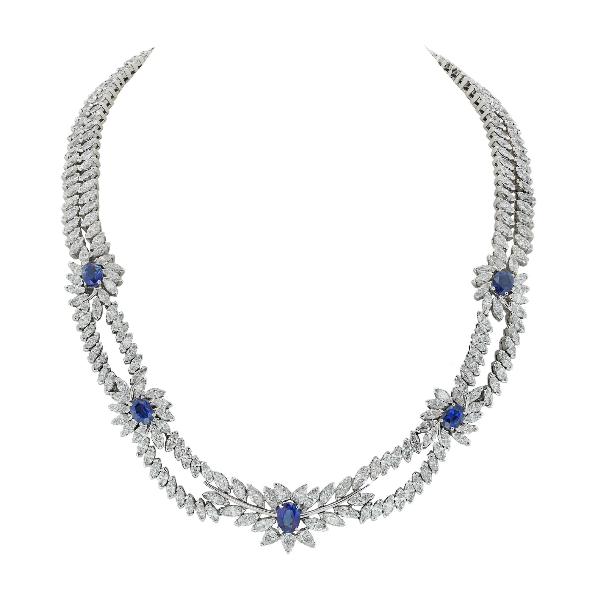 Important Early 21st Century Sapphire and Diamond Necklace