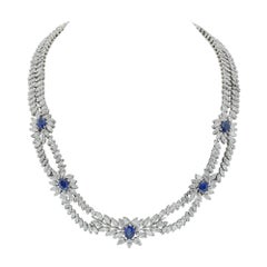 Vintage Important Early 21st Century Sapphire and Diamond Necklace