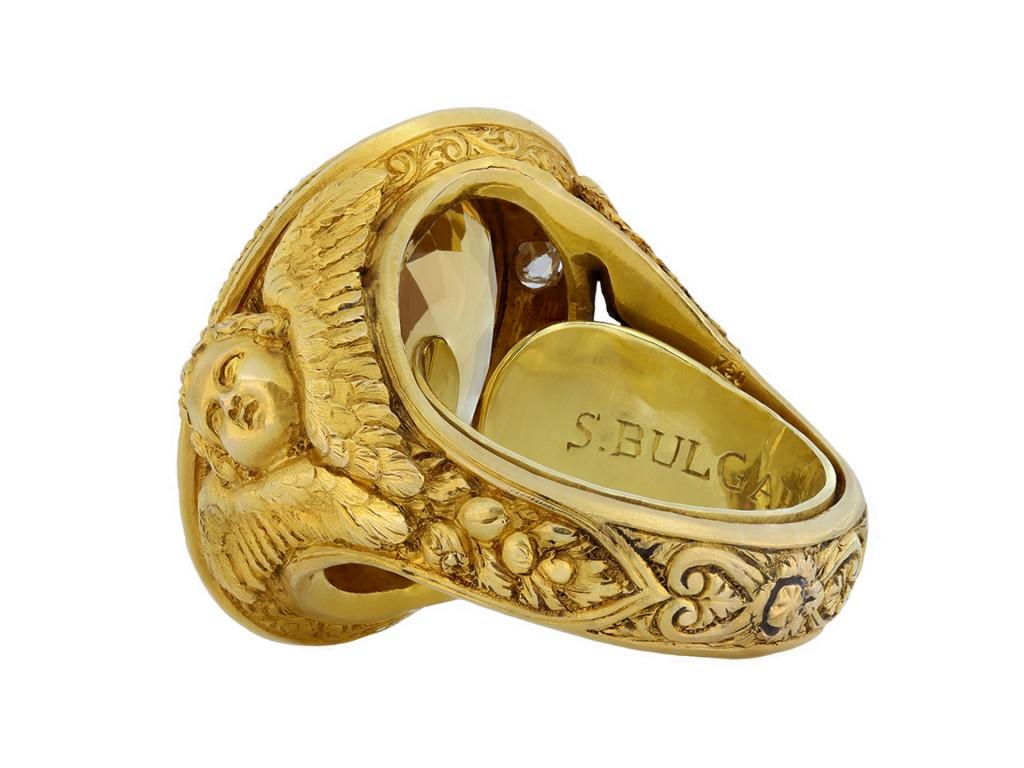 Important Early Bulgari Citrine Ring, Italian, circa 1884-1932 In Good Condition In London, GB