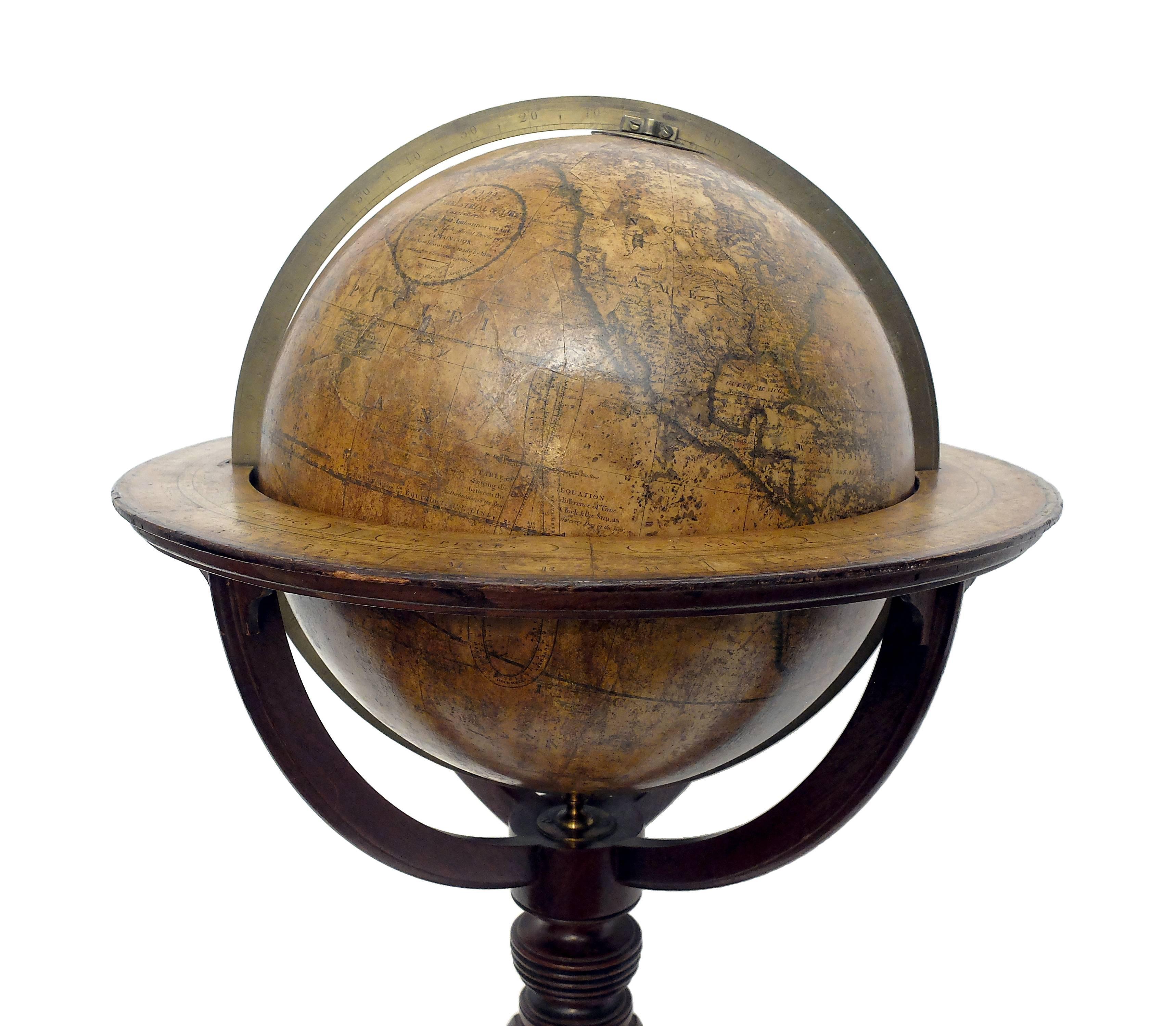 An important English terrestrial globe, signed Cary, London. 8