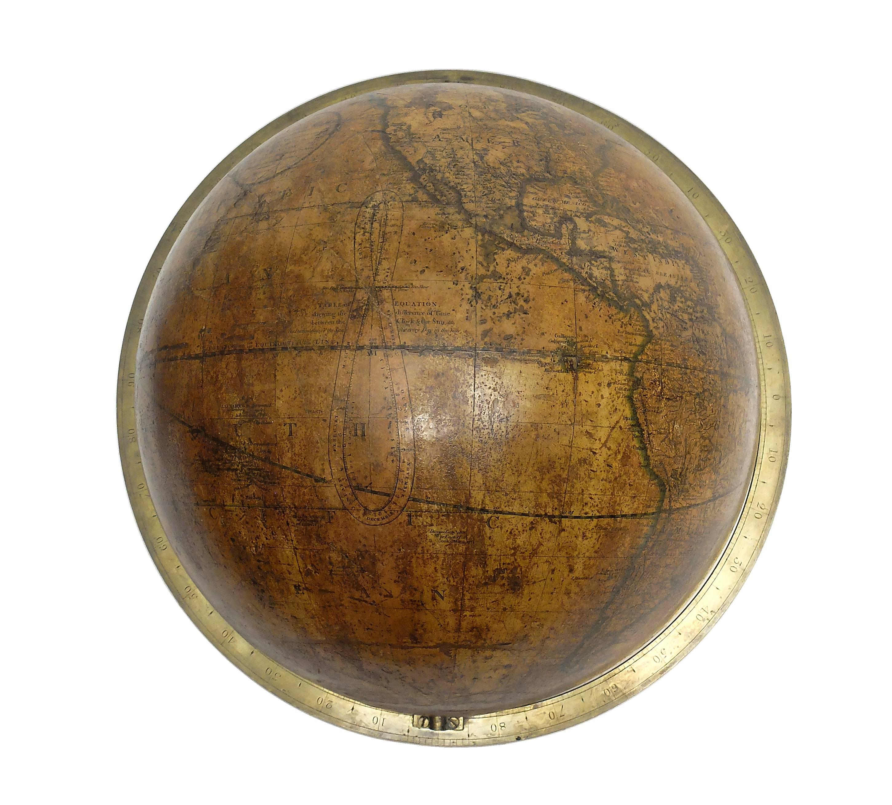 An important English terrestrial globe, signed Cary, London. 2