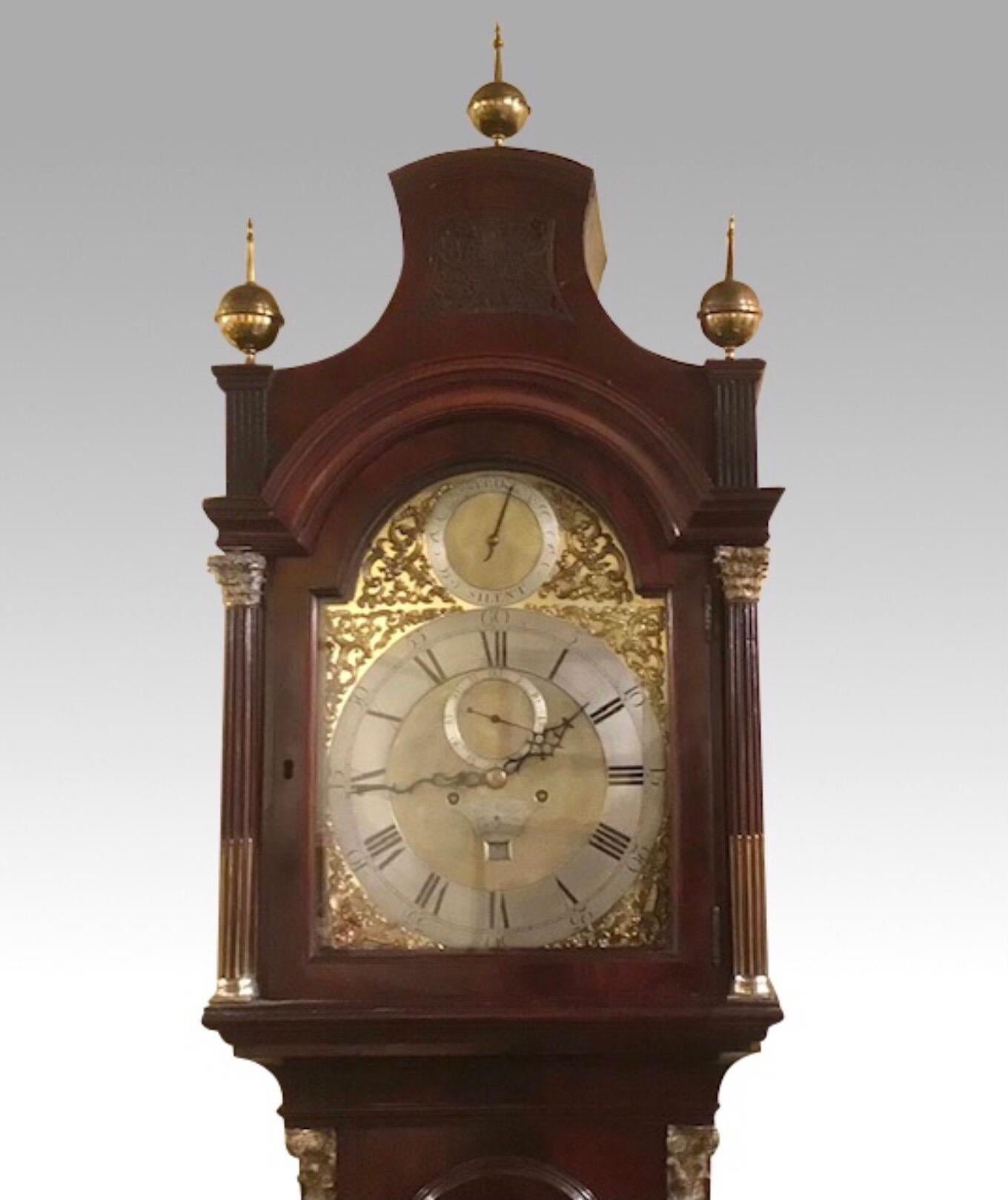 English Important George III Mahogany Longcase Clock, Thomas Mudge, London Circa 1765 For Sale