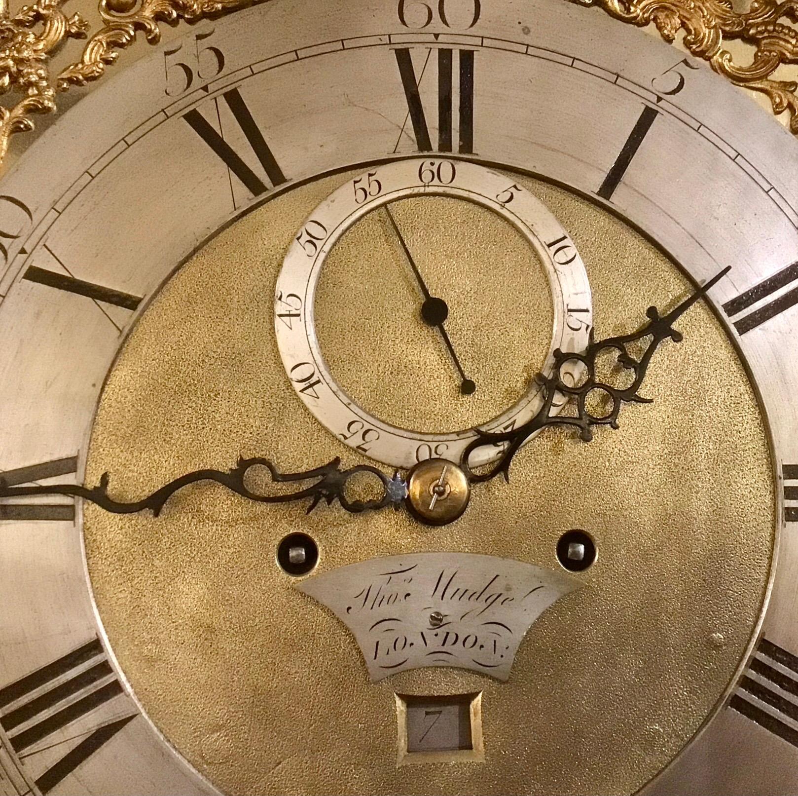 Important George III Mahogany Longcase Clock, Thomas Mudge, London Circa 1765 In Good Condition For Sale In Antrim, GB