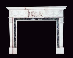Important George III Style Carved White Marble Fireplace, circa 1900