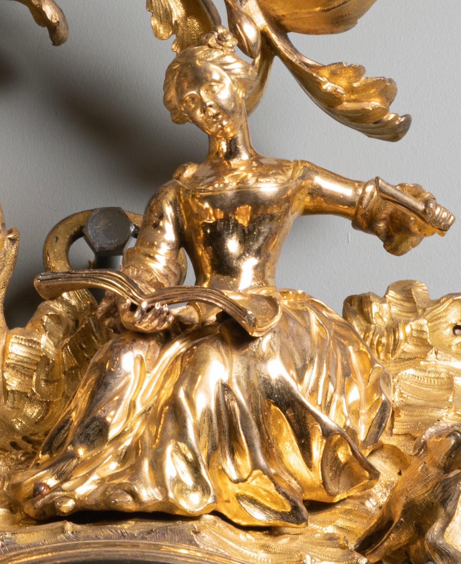 Eine bedeutende Louis XV.-Uhr aus vergoldeter Bronze mit Musikern im Angebot 2