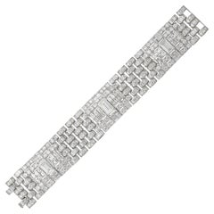 An important mid-20th Century diamond and platinum bracelet