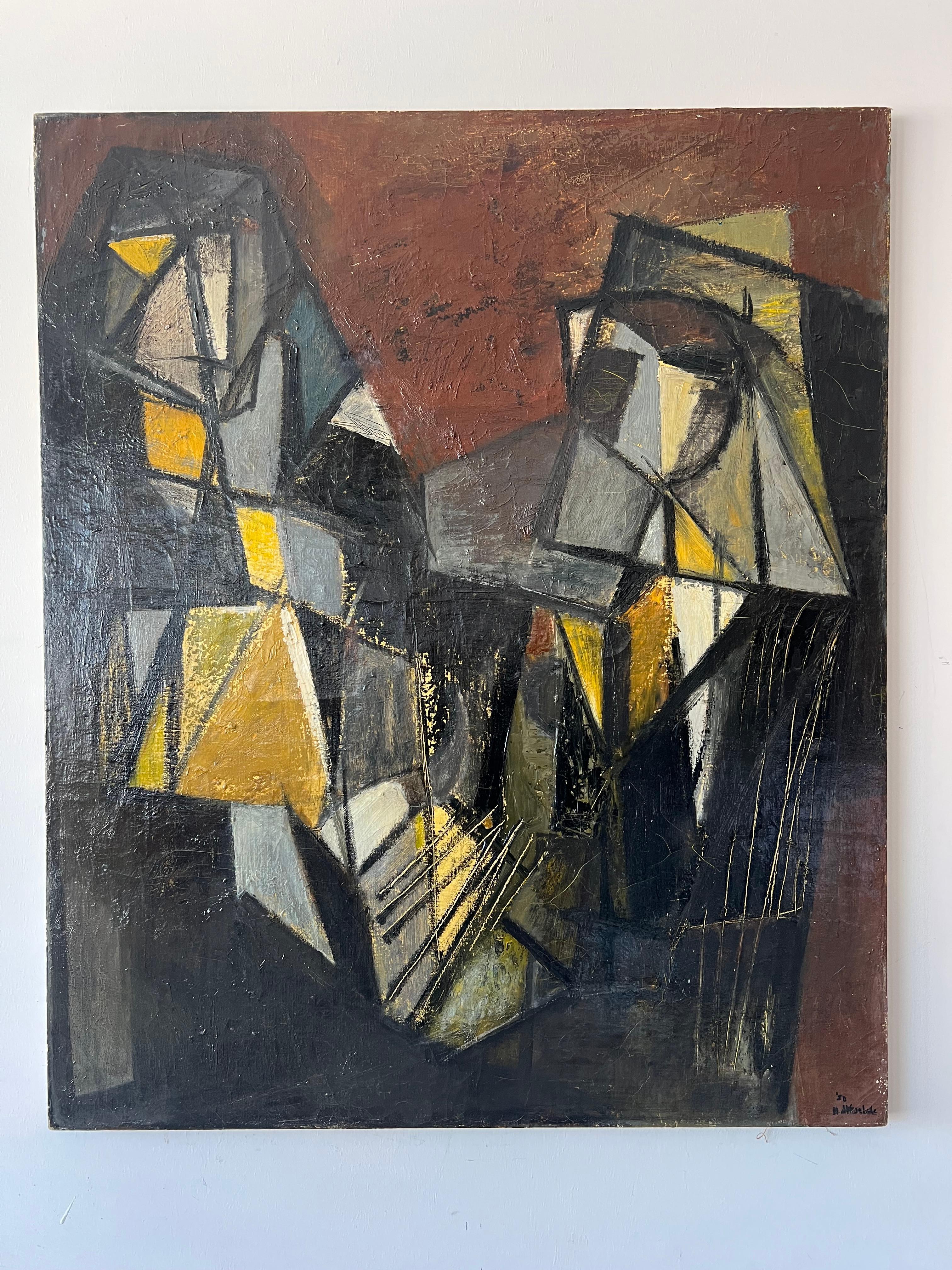 Ein bedeutendes modernistisches Gemälde der Hilda Altschule, 1950 im Zustand „Gut“ im Angebot in St.Petersburg, FL