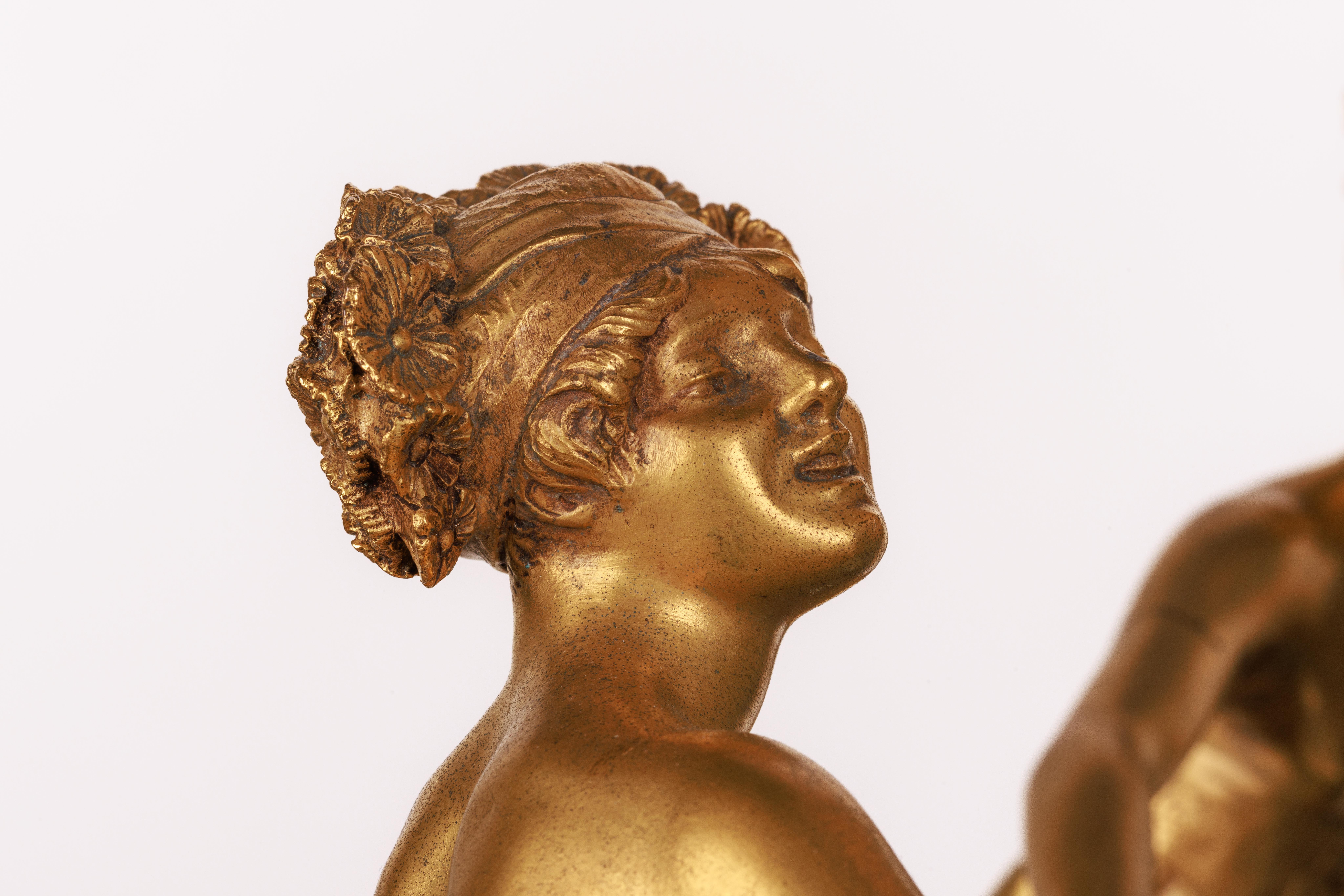 Important vase monumental en céramique Art Nouveau monté en bronze doré « Exhibition »  en vente 9
