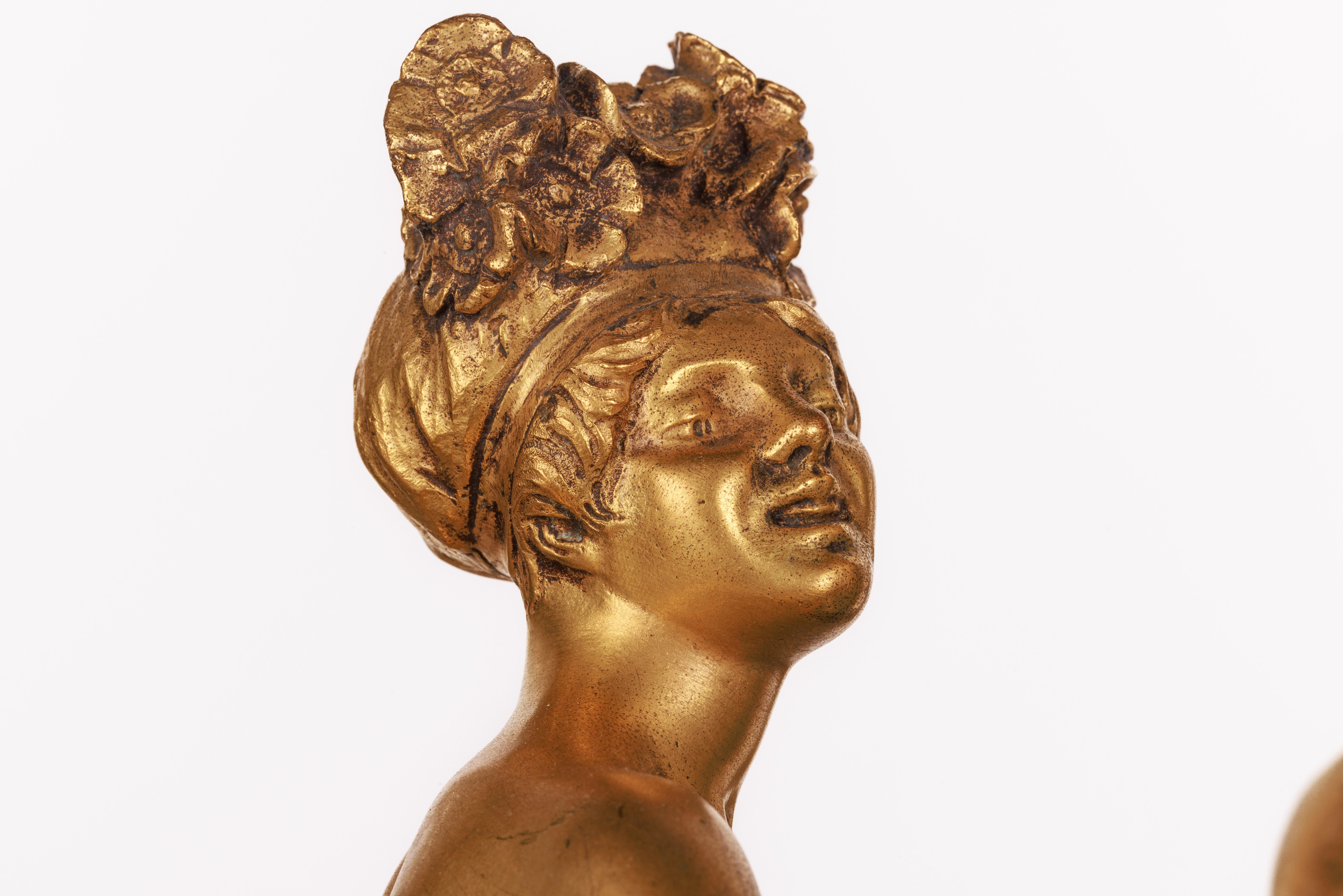 Important vase monumental en céramique Art Nouveau monté en bronze doré « Exhibition »  en vente 10