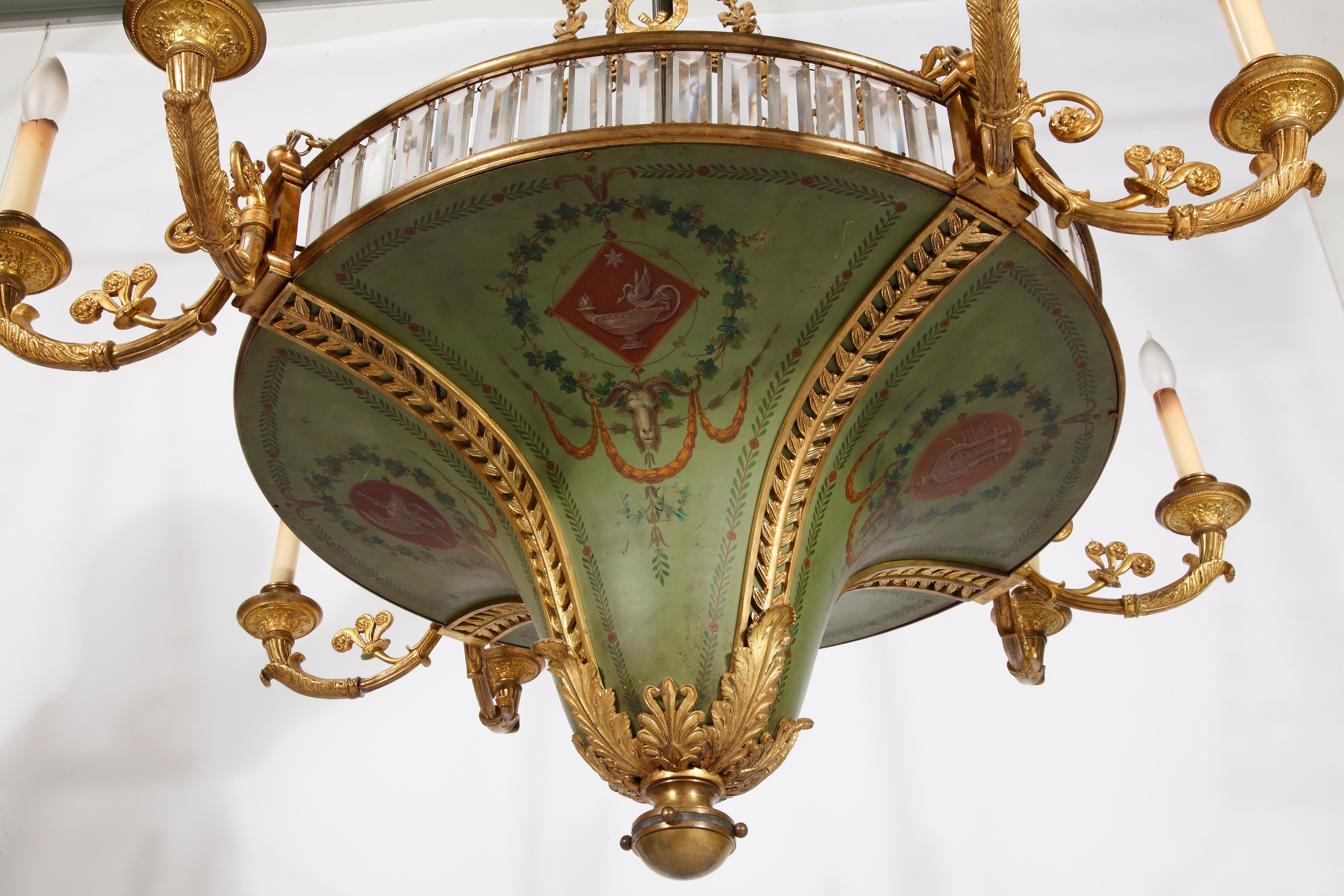 French An Important Neoclassical Style Eight Light Chandelier For Sale