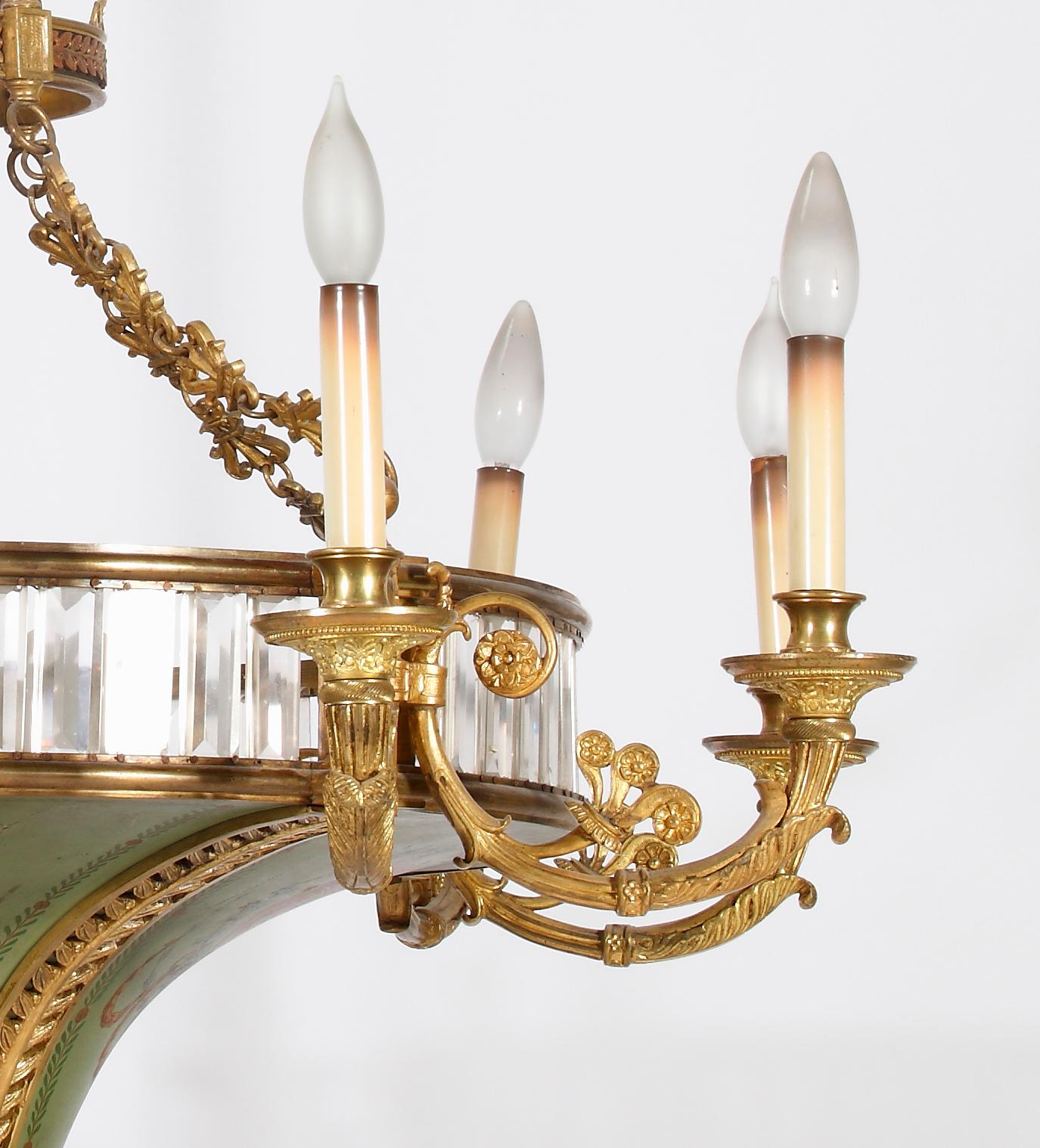 An Important Neoclassical Style Eight Light Chandelier In Excellent Condition For Sale In Sheffield, MA