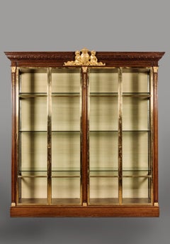 Important Oak, Giltwood and Bronze Four Door Grande Vitrine, circa 1870