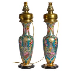 Important Pair of Baccarat Opaline Vases