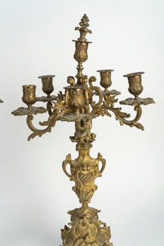 An important Pair of Bronze Candelabra from the 19th Century.