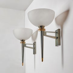 Paire importante d'appliques/de Lights françaises attribuées à André Leon Arbus