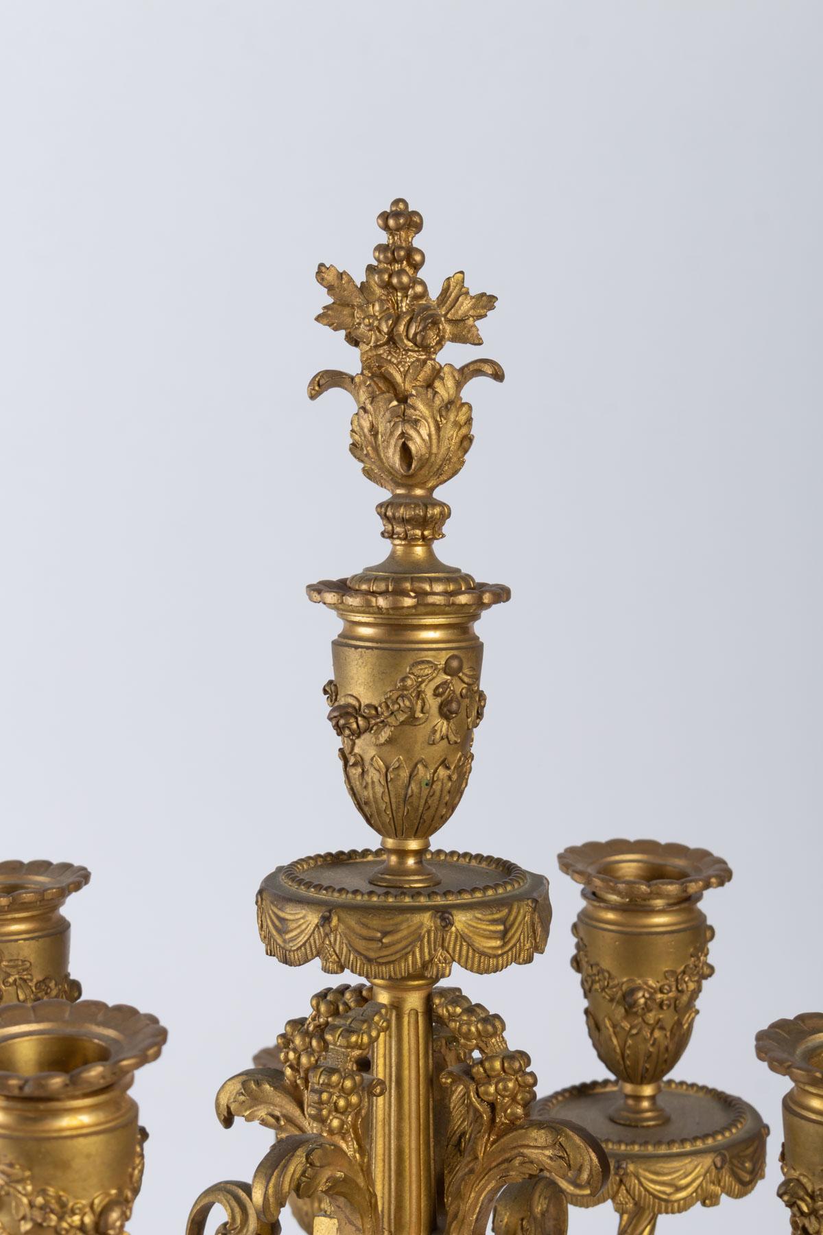 An Important Pair of Gilt Bronze Candelabra  In Good Condition In Saint-Ouen, FR