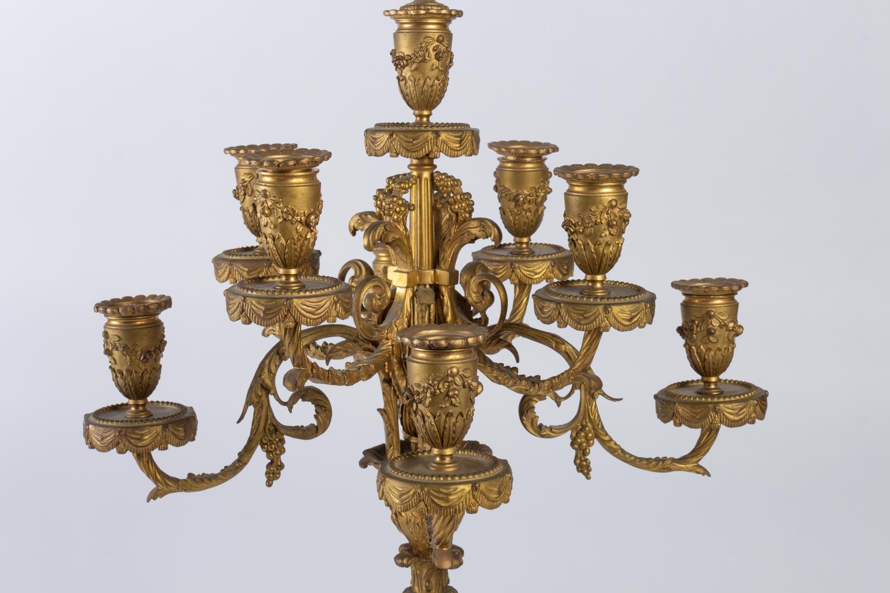 Late 19th Century An Important Pair of Gilt Bronze Candelabra 