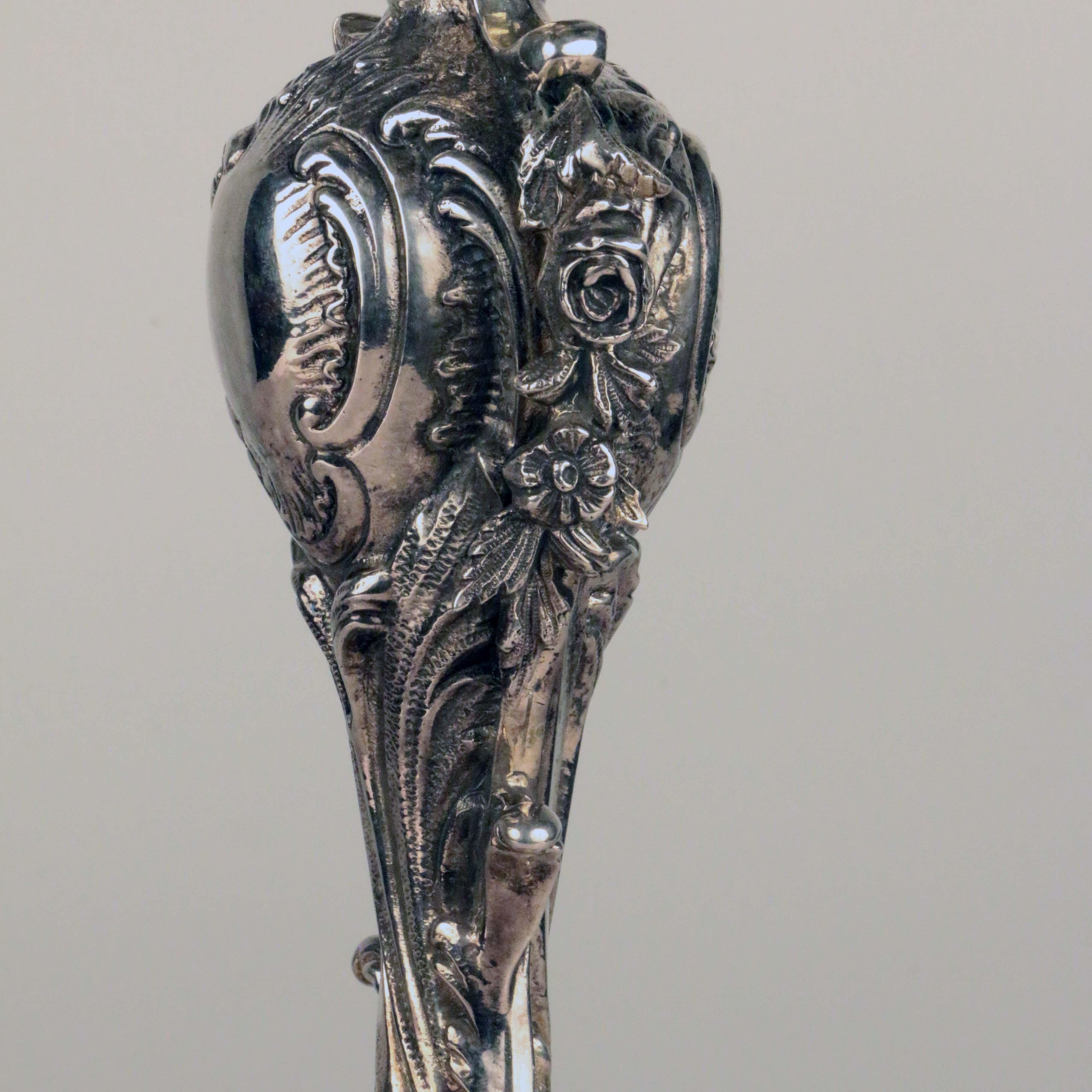 Important Pair of Louis XV Style Five-Light Silver Candelabra 5