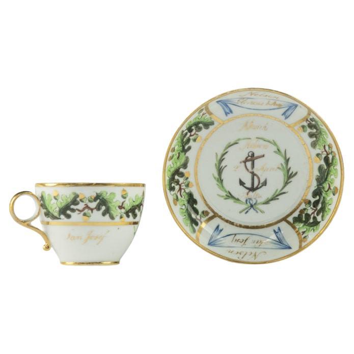 Importante tasse et soucoupe en porcelaine du "Service de la Baltique" de l'amiral Lord Nelson en vente