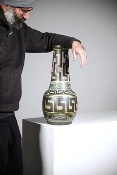 An Important Primitive Ceramic Vase by La Grange aux Potiers France 1960s