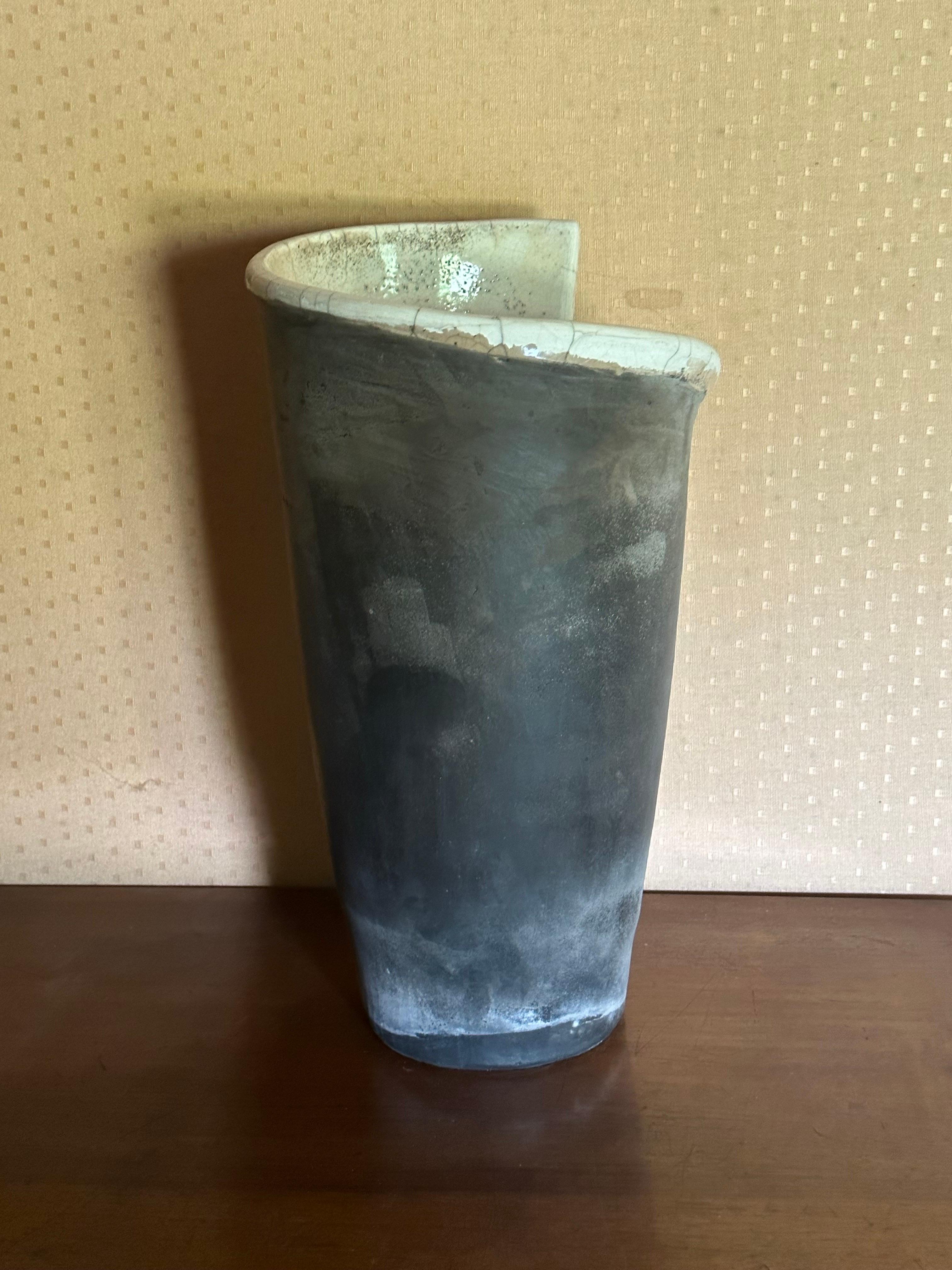 French An important raku vase For Sale