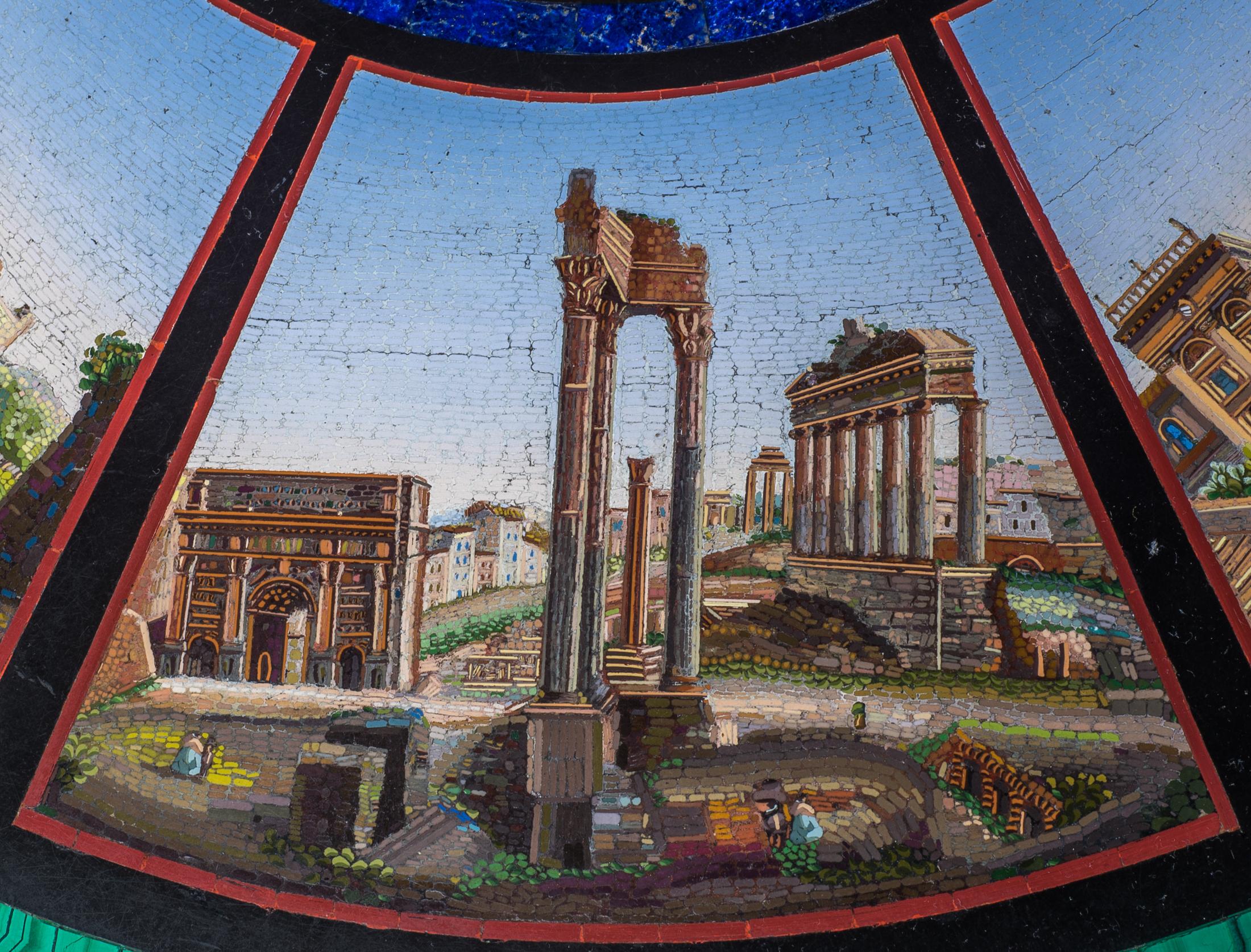 Important Rare 19th Century Italian Micromosaic Table by Cesare Roccheggiani For Sale 4