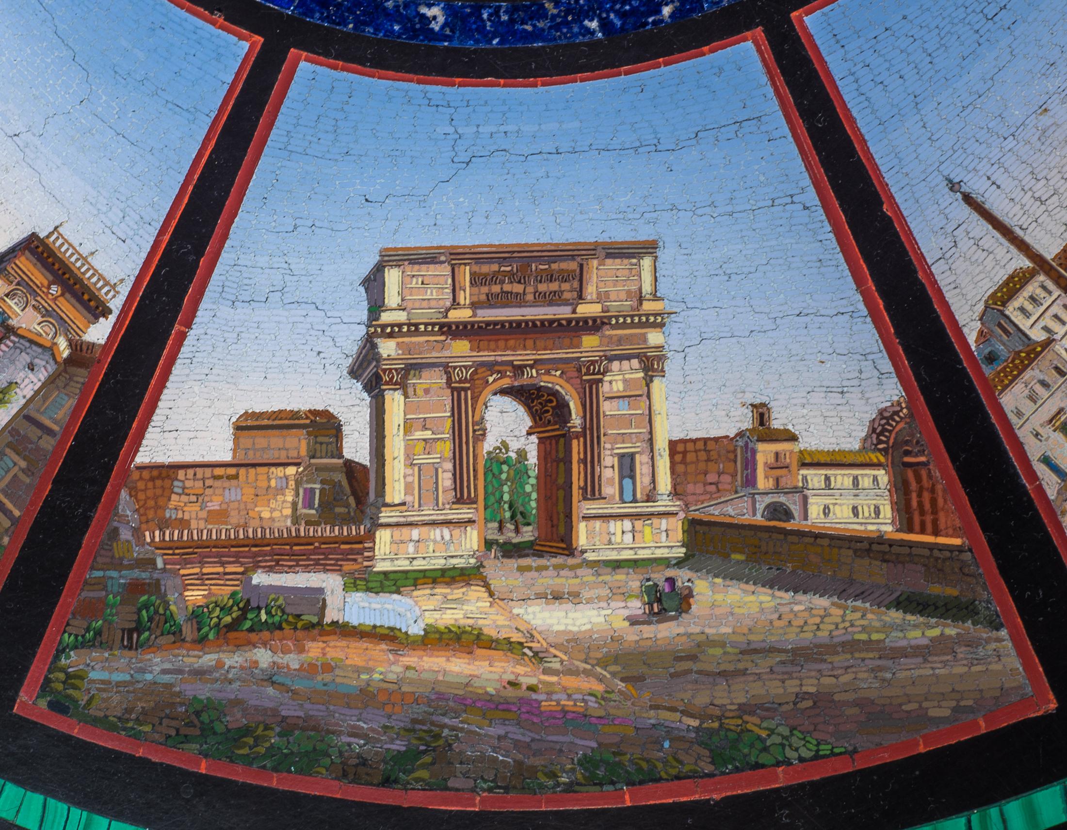 Important Rare 19th Century Italian Micromosaic Table by Cesare Roccheggiani For Sale 5