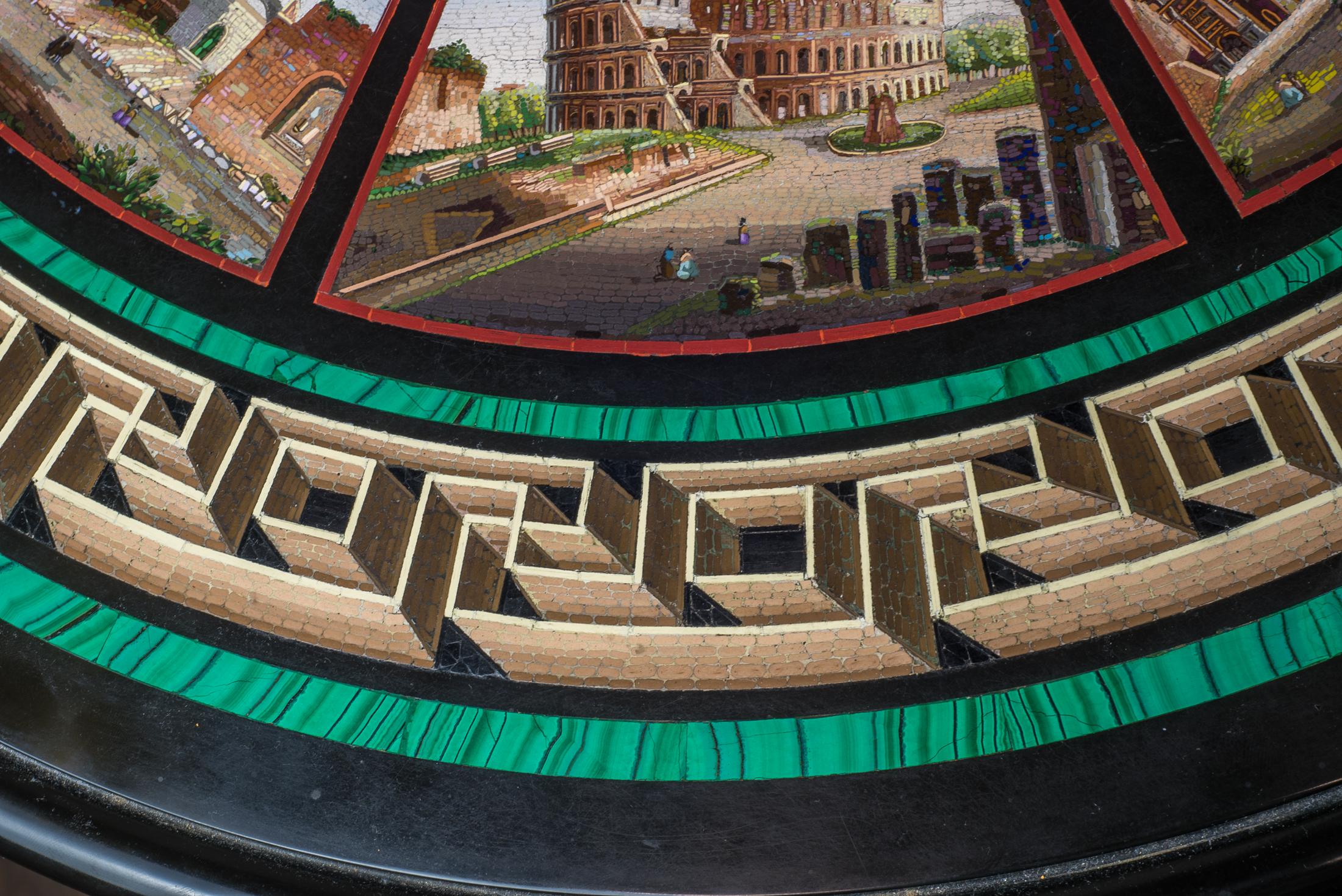 Important Rare 19th Century Italian Micromosaic Table by Cesare Roccheggiani For Sale 6