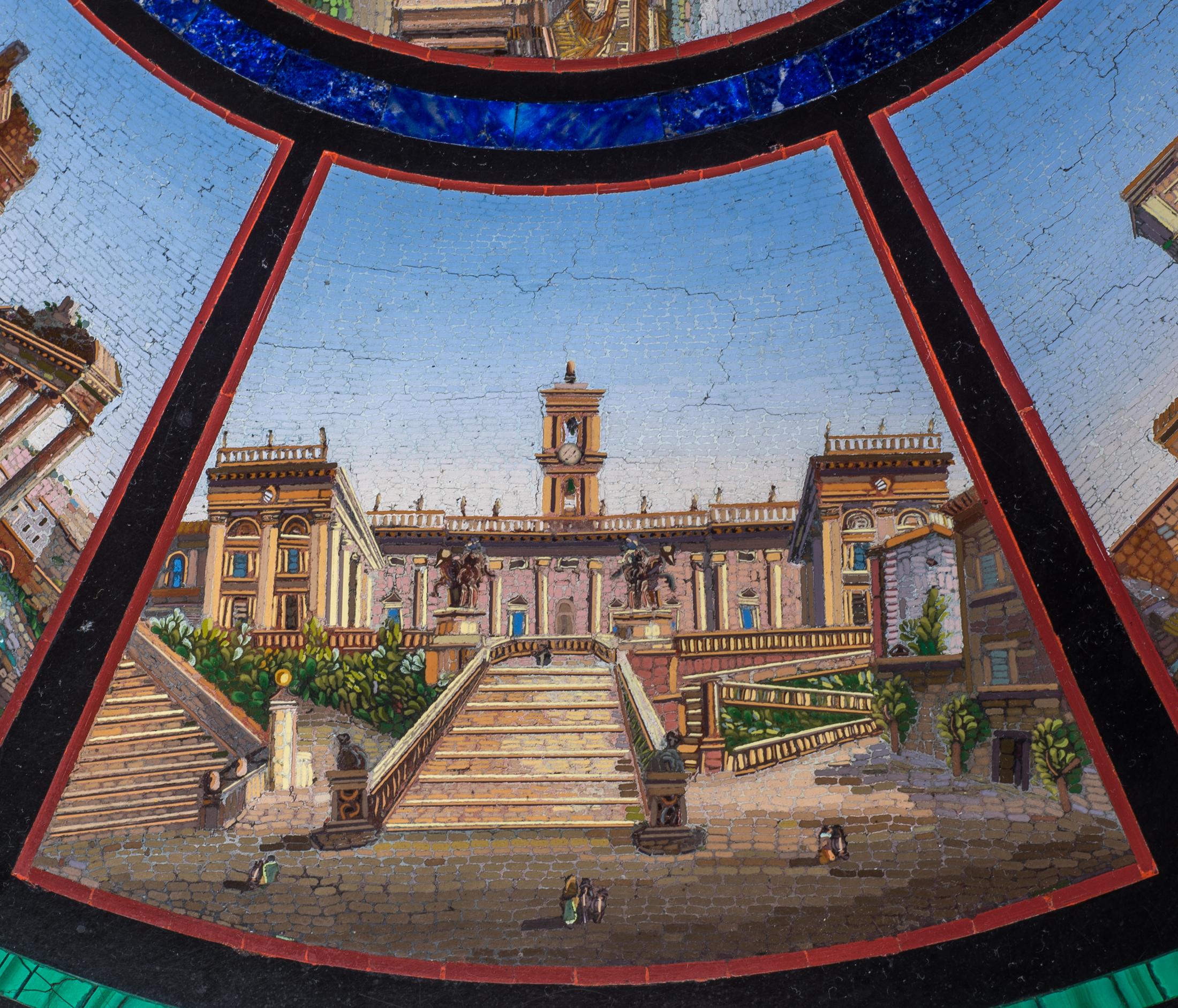 Importante et rare table italienne en micromosaïque du 19ème siècle par Cesare Roccheggiani en vente 3