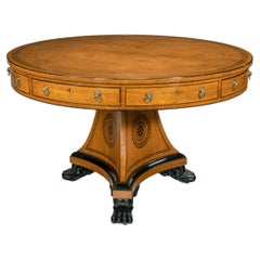 Important Regency Period Library Table Made After Designs by Thomas Hope