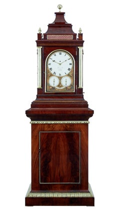 Important Regency Period Mahogany Case Musical Organ Clock