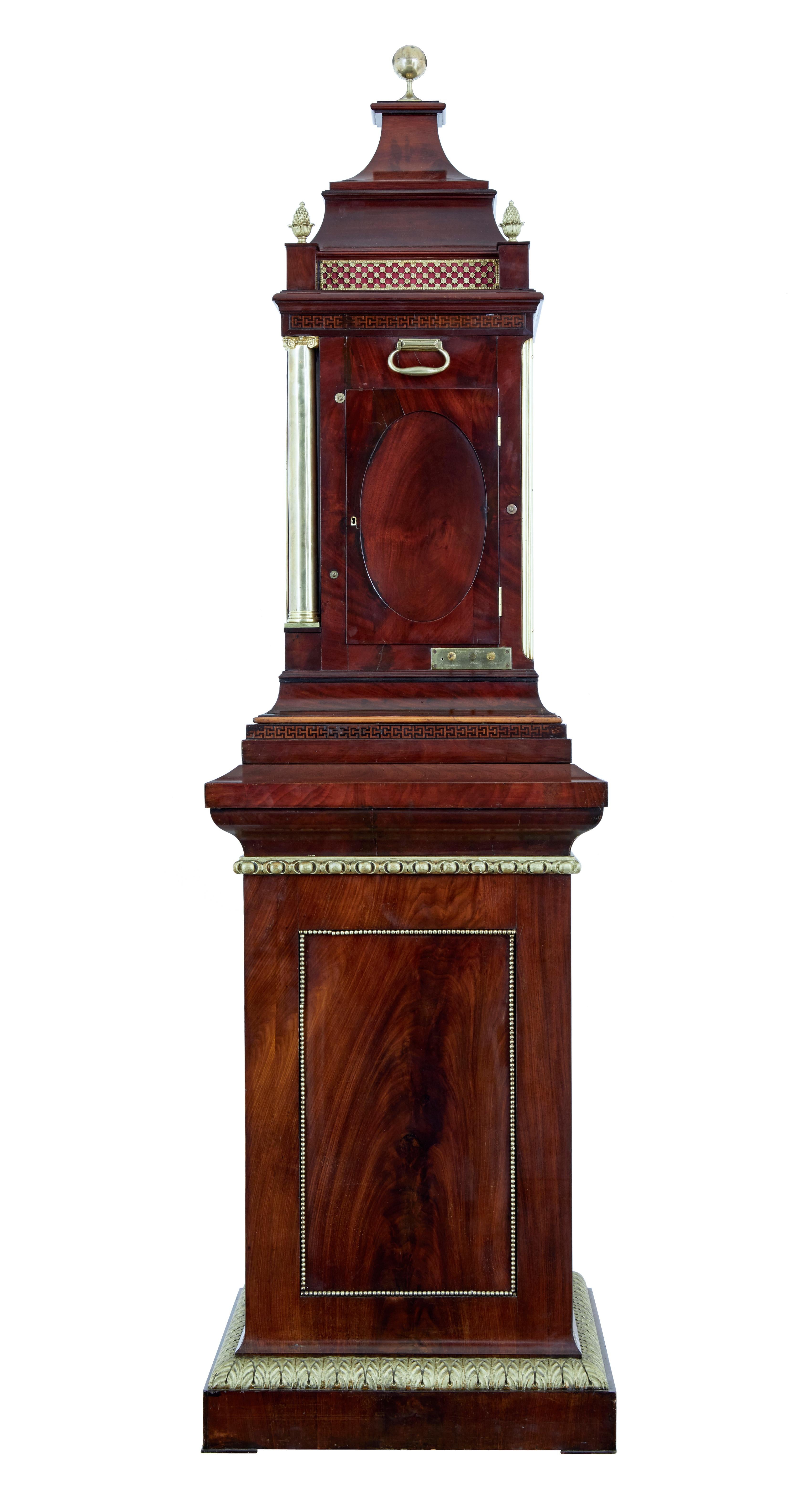 Hand-Crafted Important Regency Period Mahogany Case Musical Organ Clock