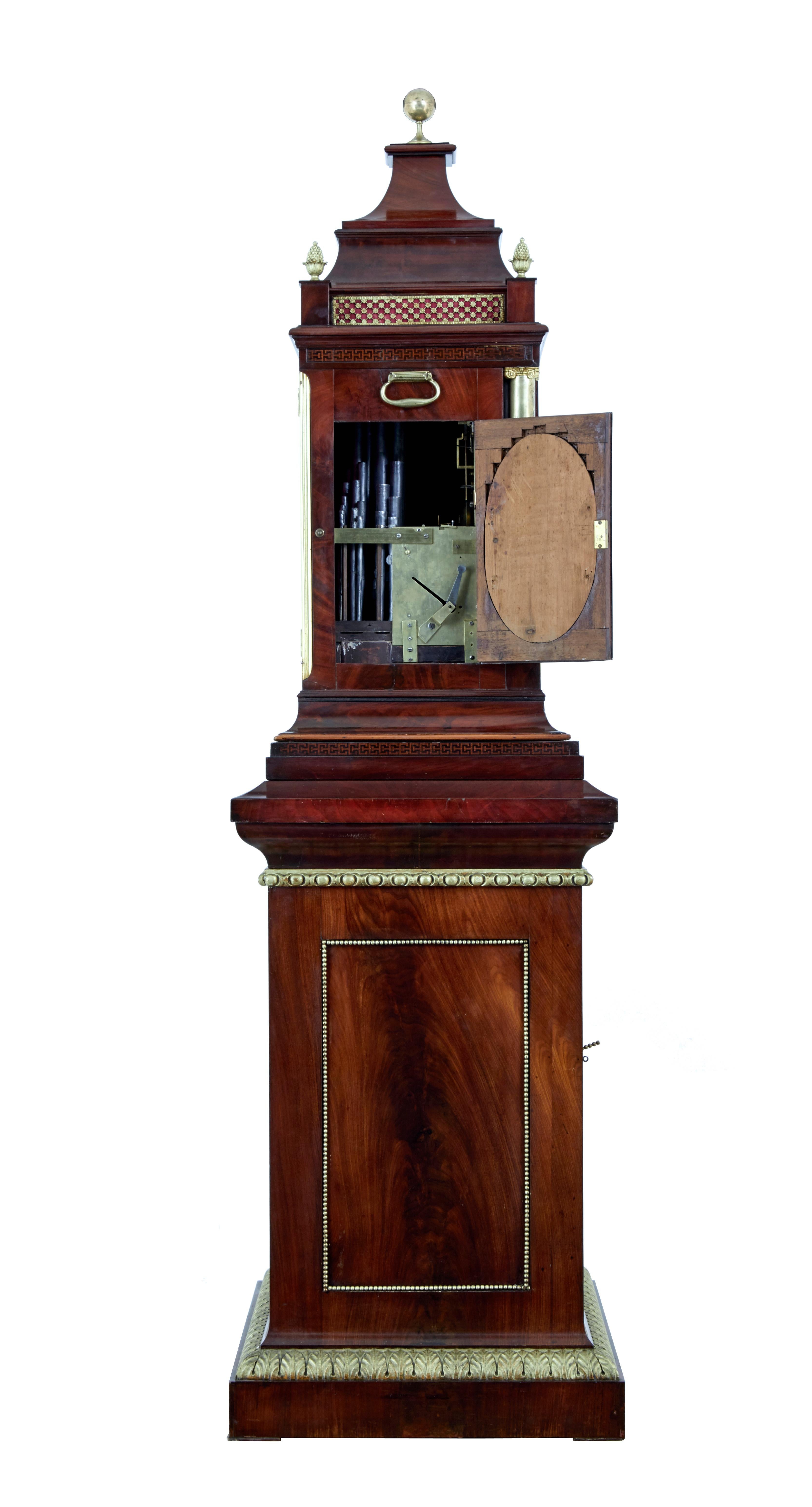 19th Century Important Regency Period Mahogany Case Musical Organ Clock