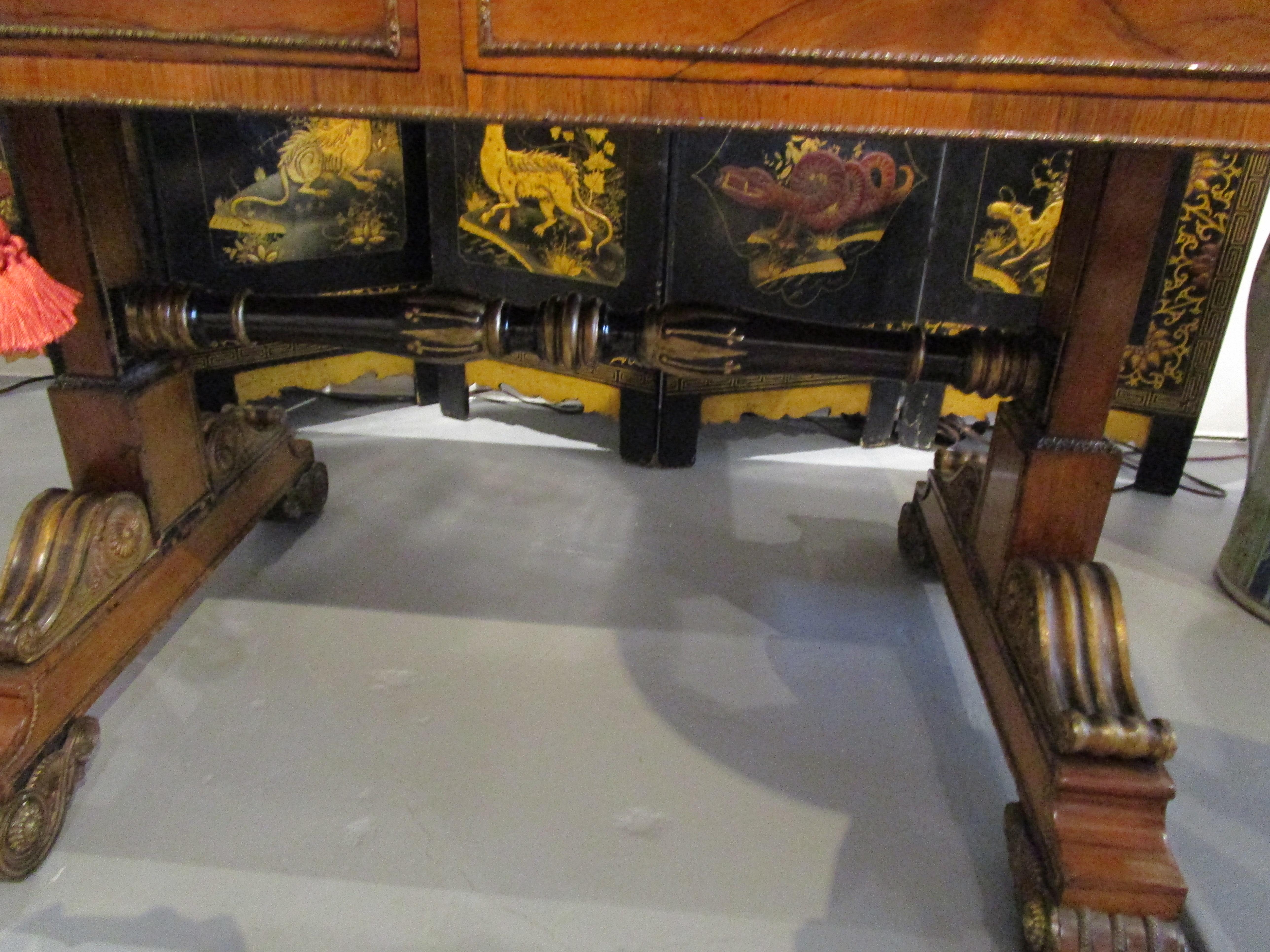 English Important Regency Sofa Table by George Smith, Gillows London, Exotic Woods For Sale