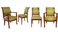 Important Set of 12 French Empire Mahogany Dining Chairs, Jacob Freres
