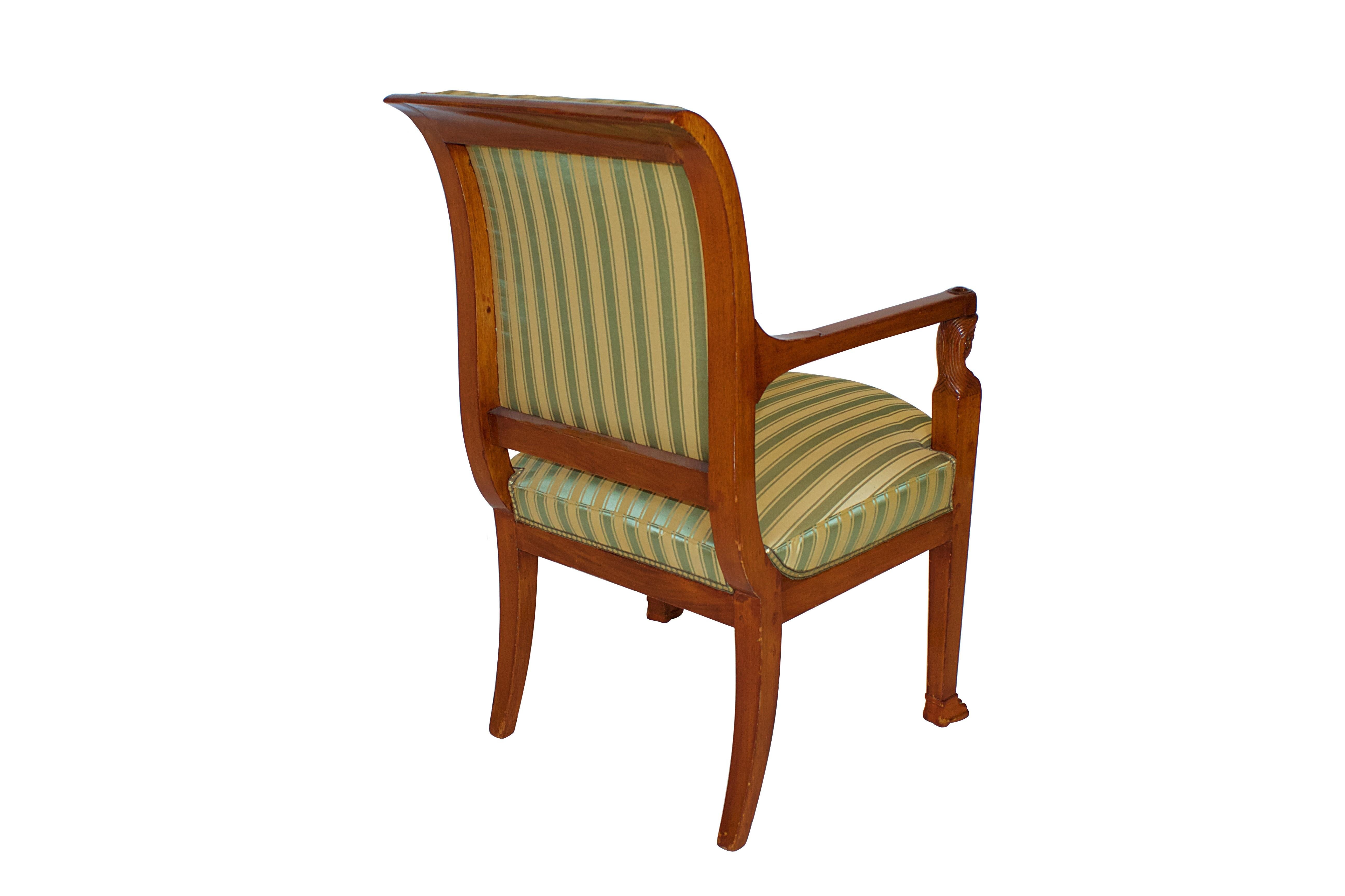 Important Set of 12 French Empire Mahogany Dining Chairs, Jacob Freres For Sale 1